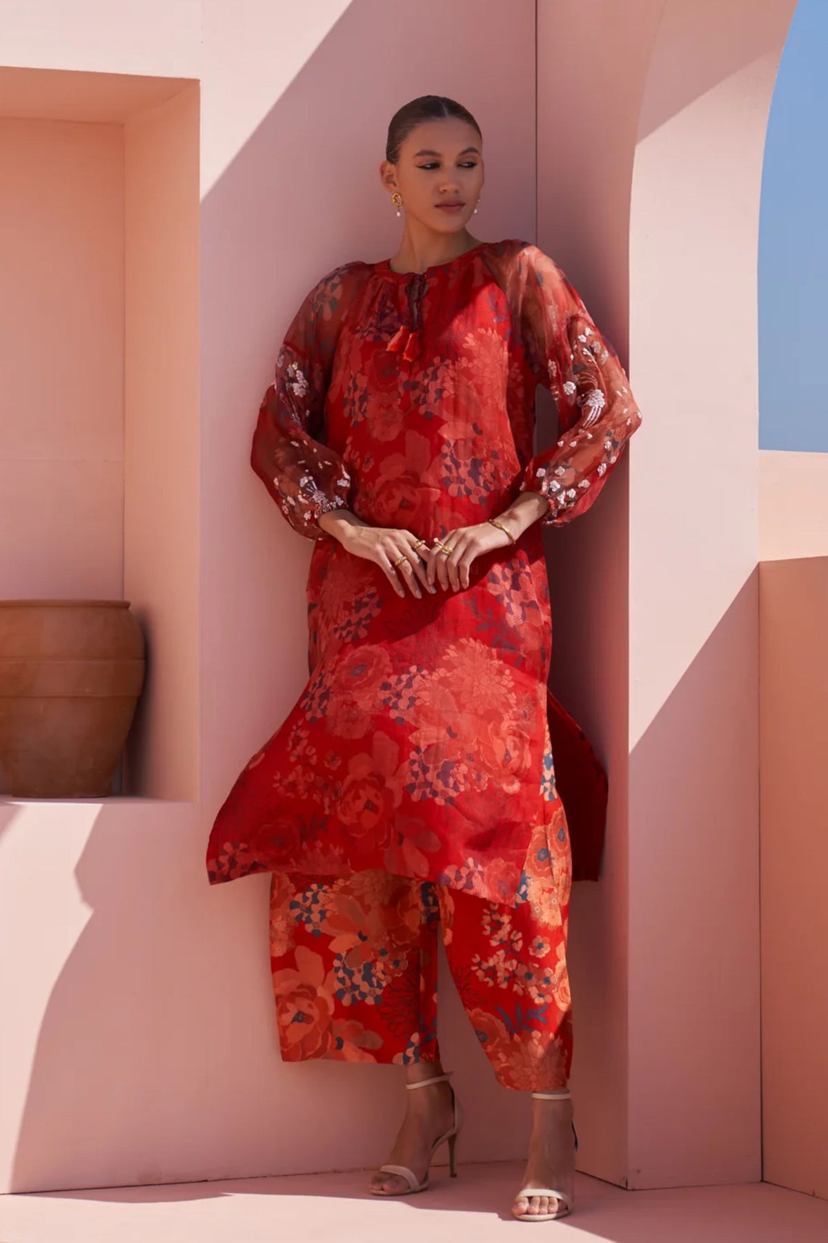 Brown Moroccan Organza Zar Dress