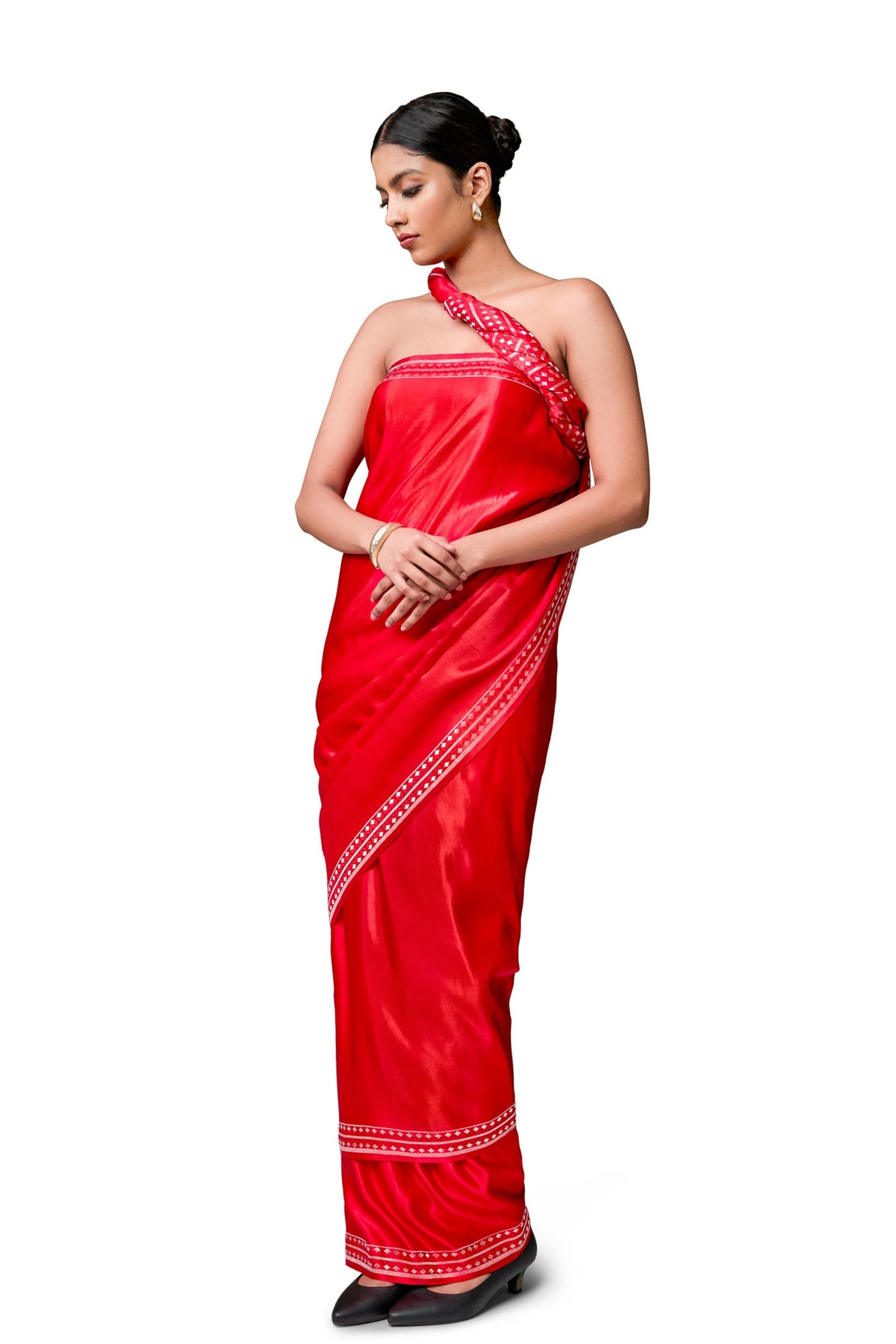 Red Gajji Satin Saree