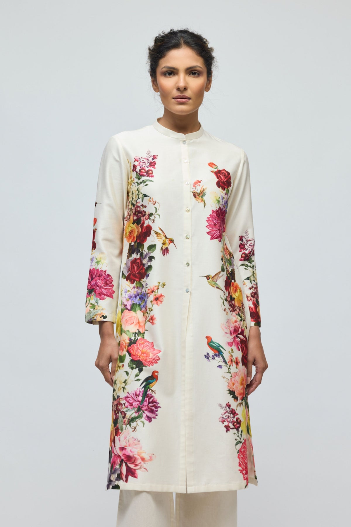 Ivory Floral Tunic Set