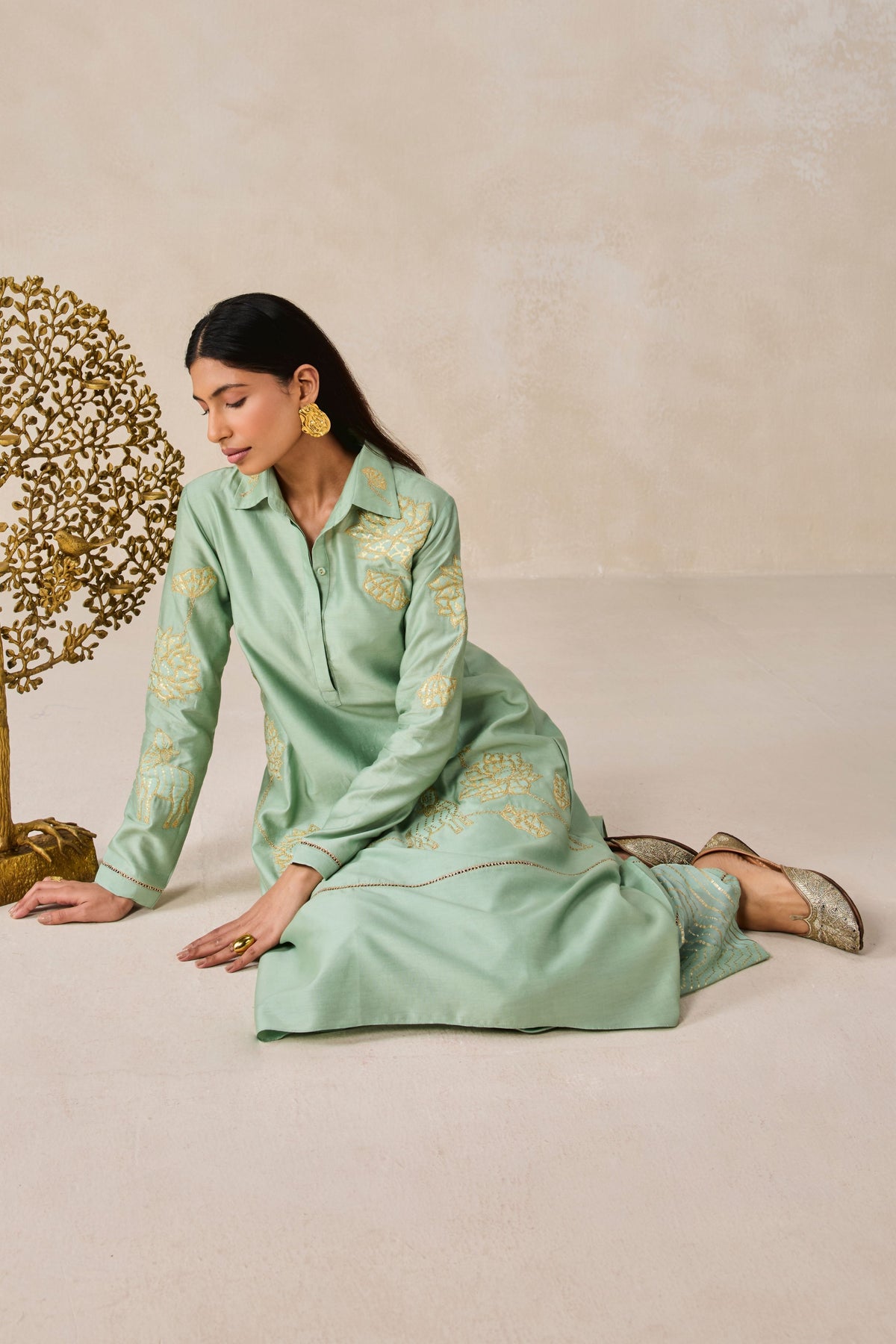 Green Kurta With Salwar