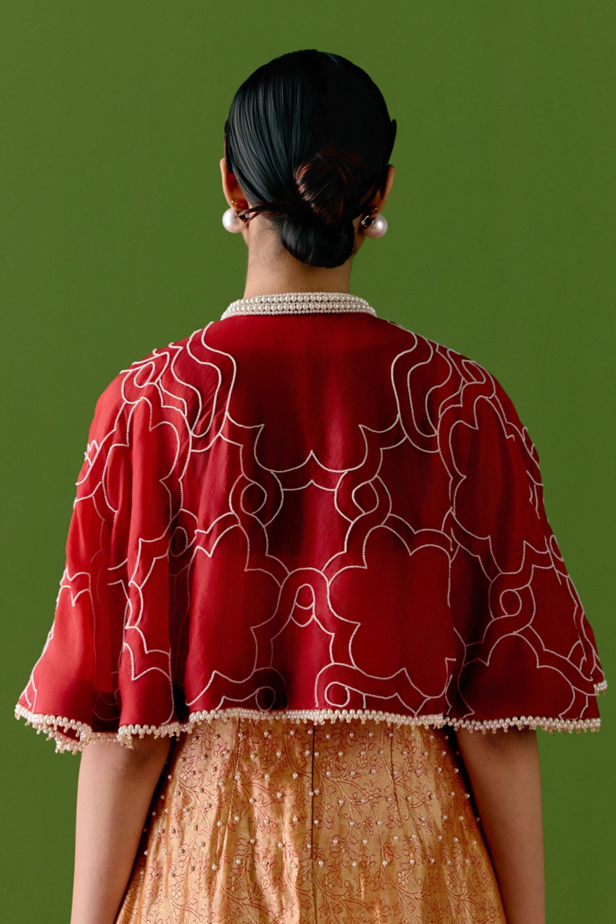 Jahanara Scarlet Cape