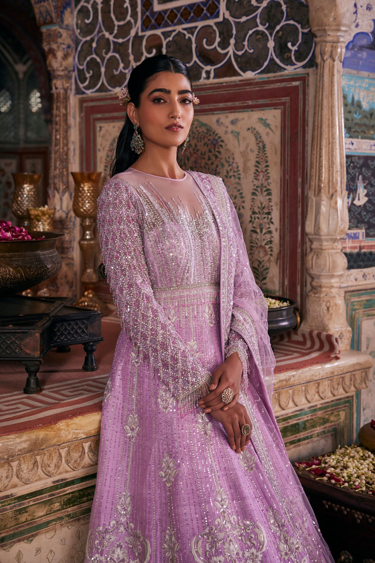 Lilac Noorani Anarkali Set