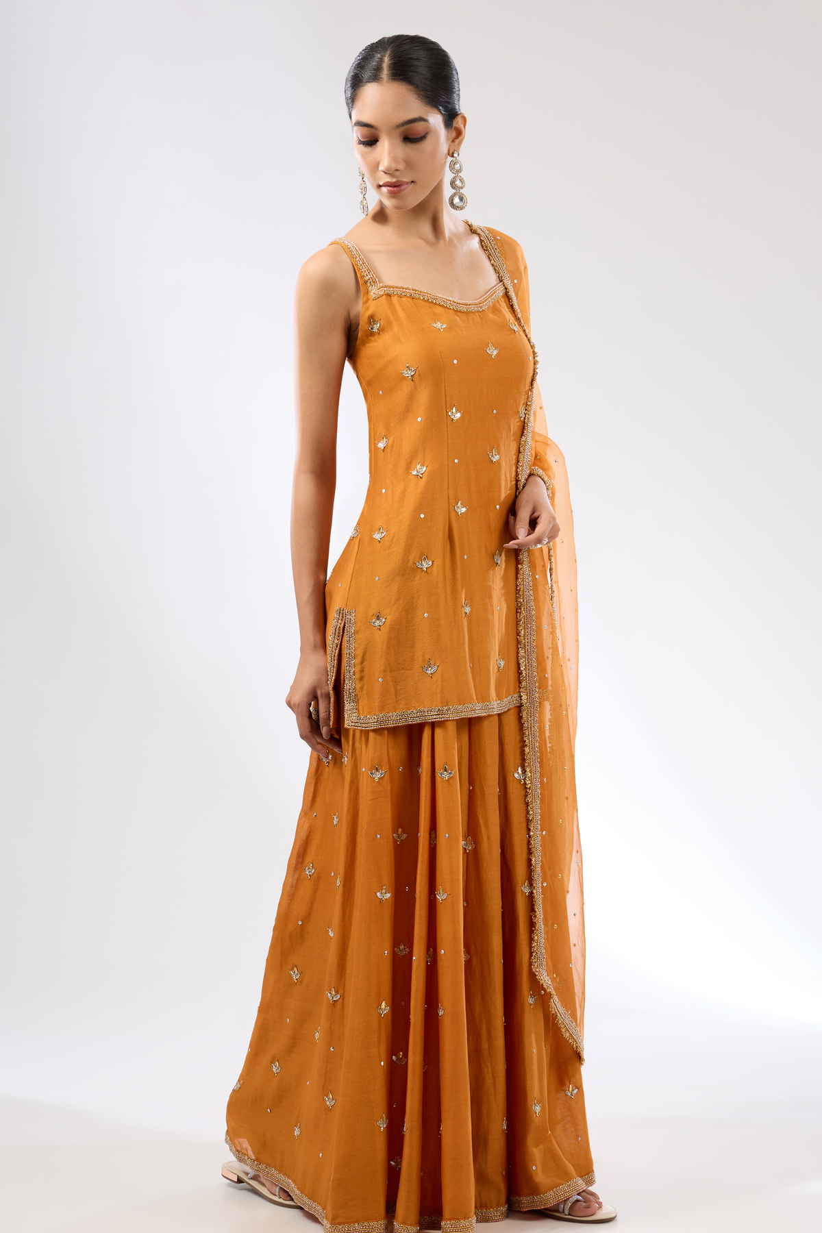 Gota Patti Orange Sharara Set