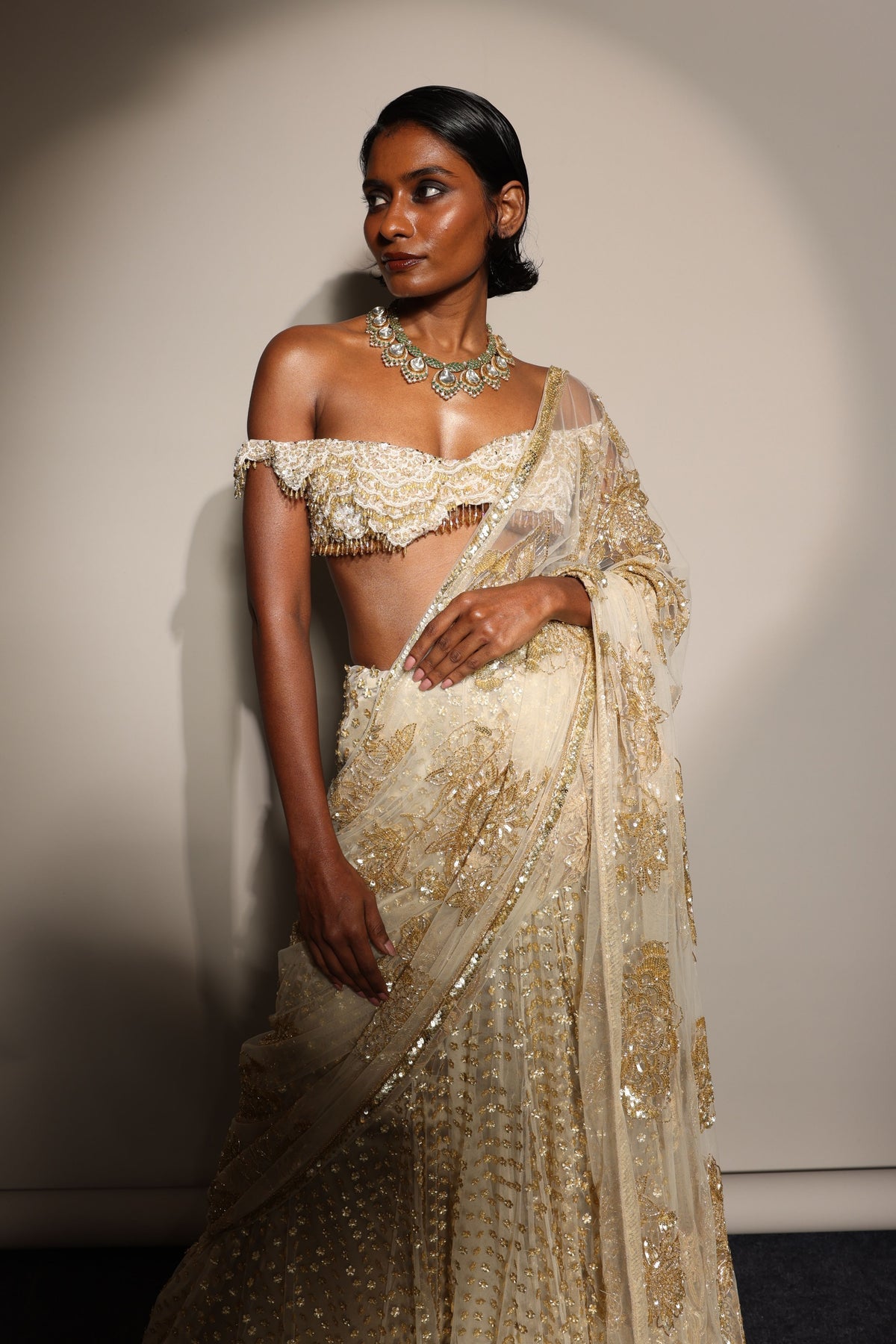 Sitara Palam Lehenga Saree Set