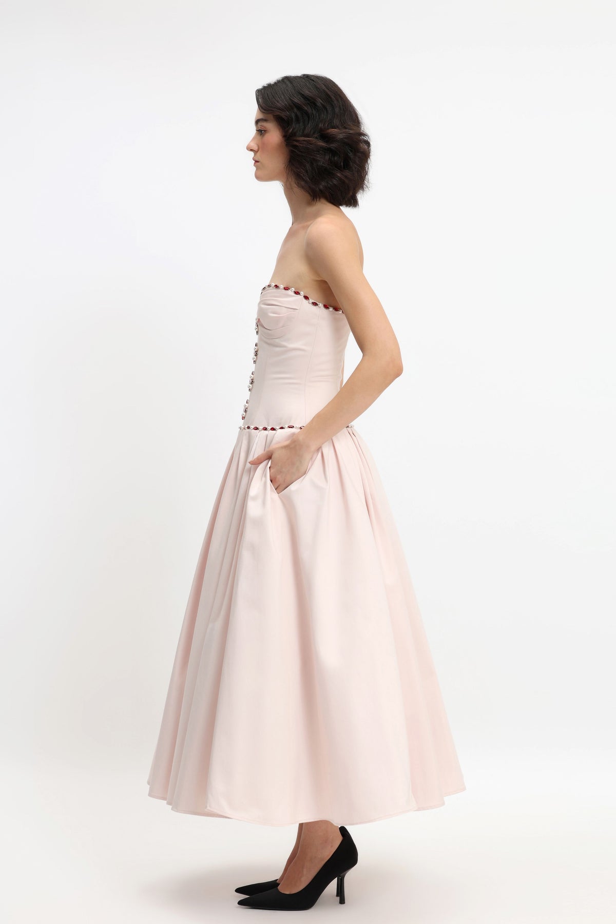 Strapless Drop-waist Maxi Dress