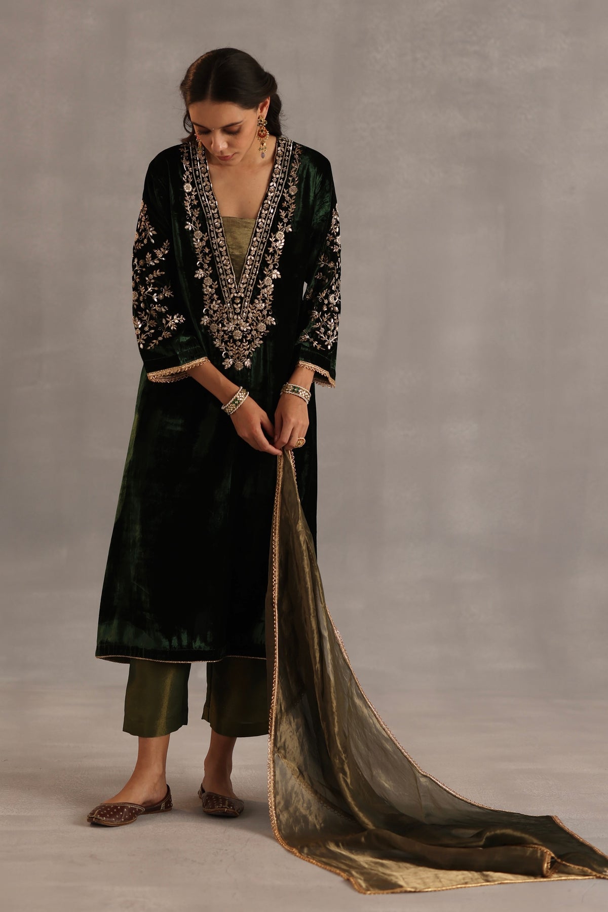Minar Green Kurta Set