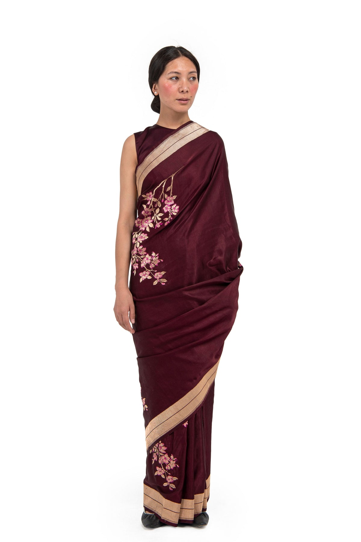 Shiten Maroon Saree