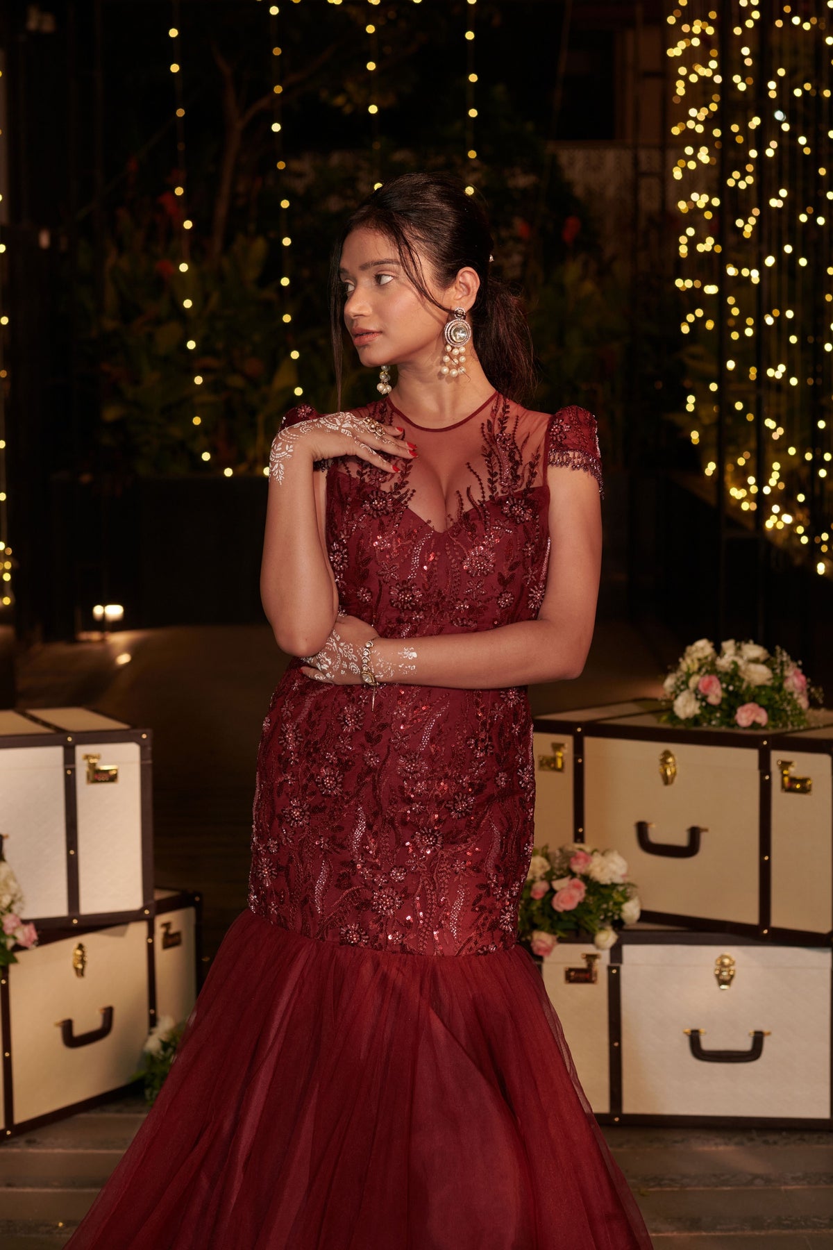 Maroon Midnight Mermaid Gown