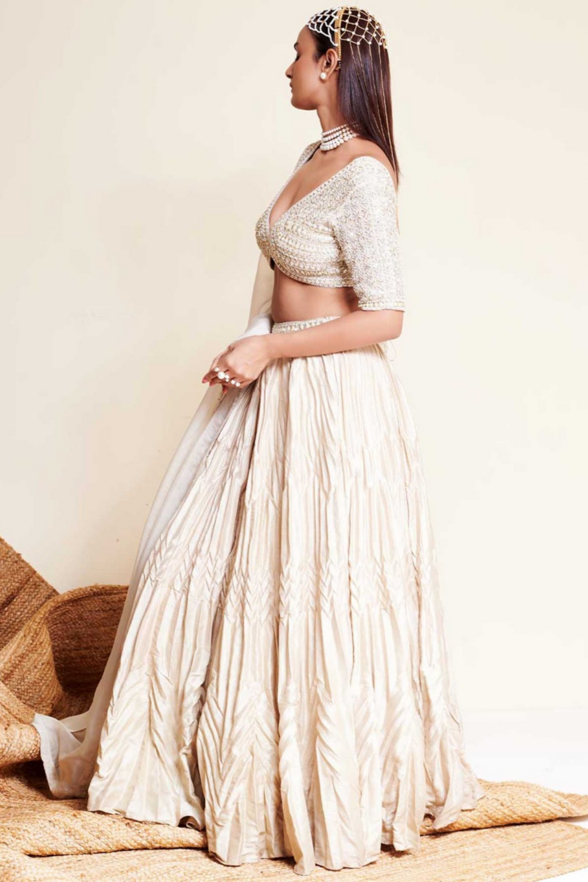 Ivory Lehenga Set