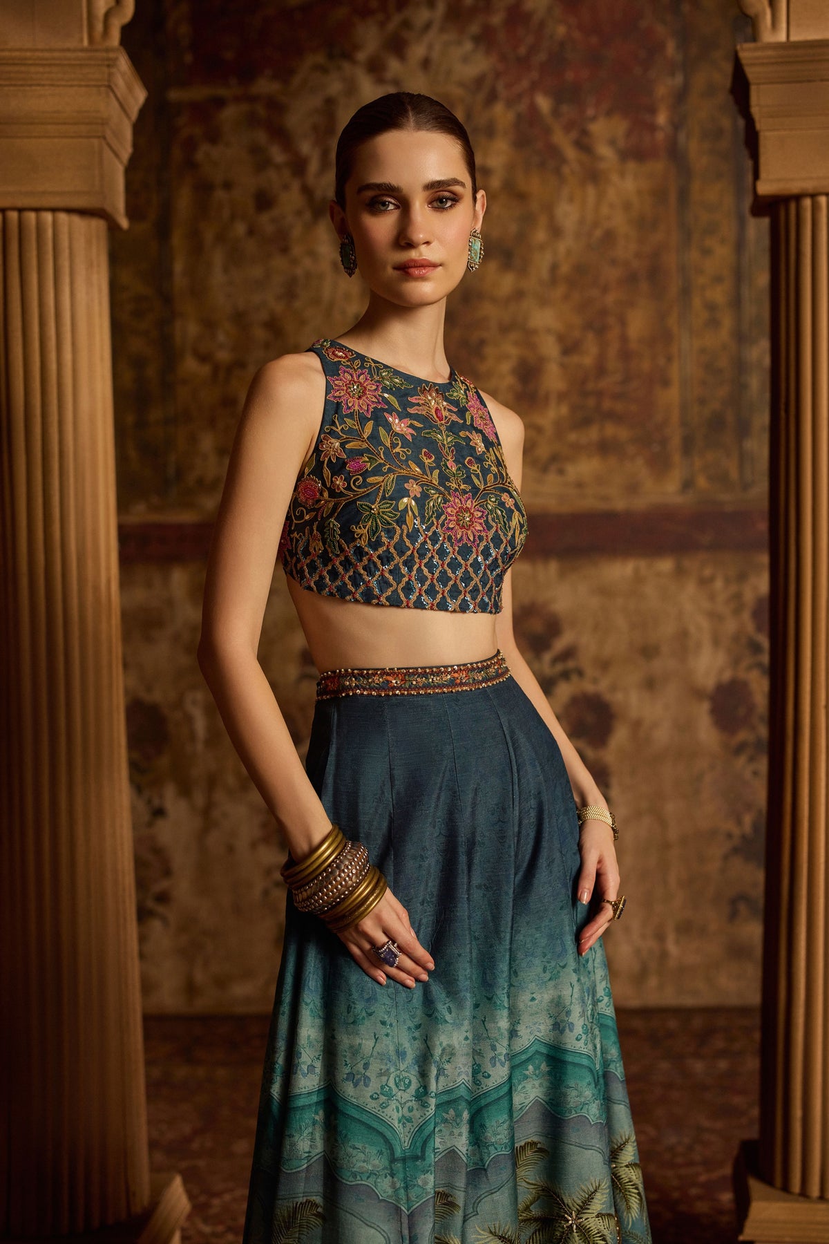 Amisha Pacific Blue Sharara Set