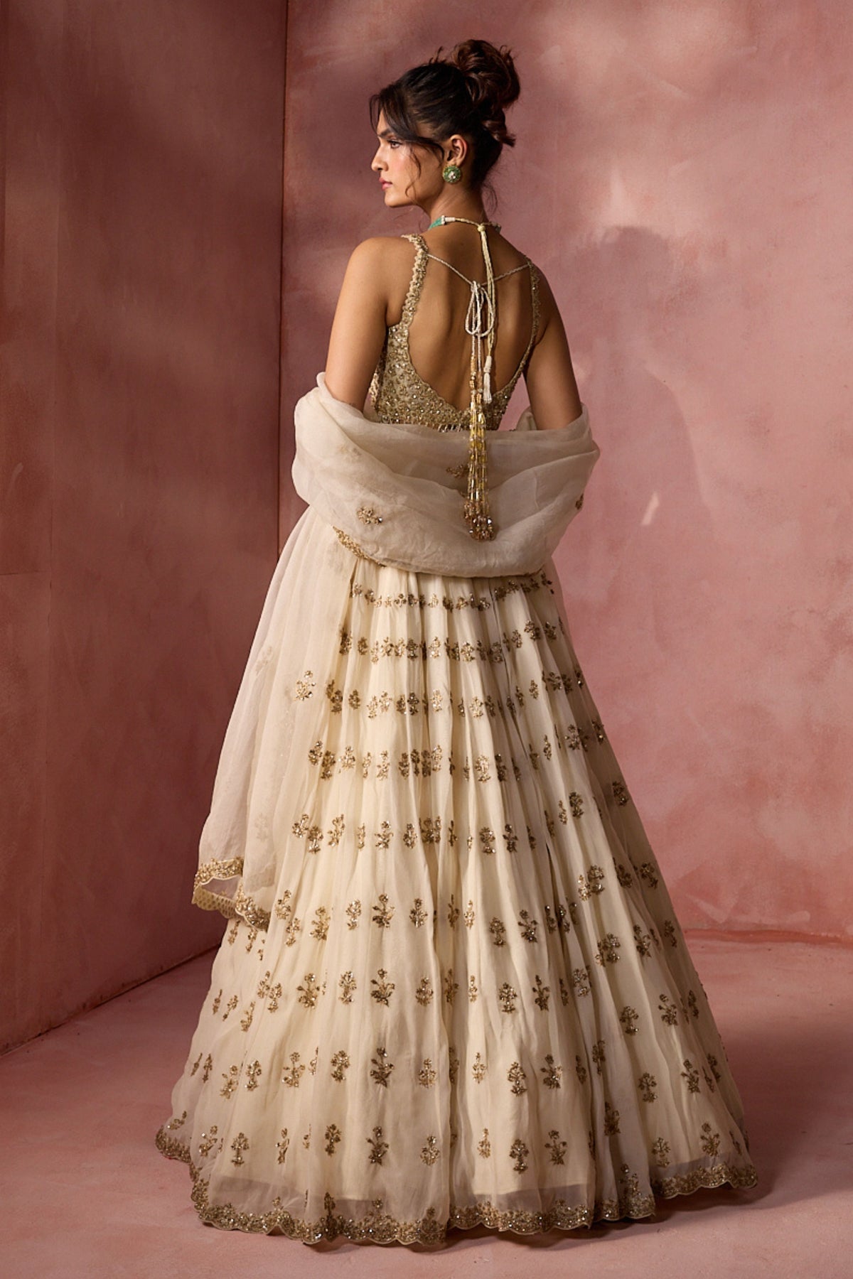 Cream Lehenga Set
