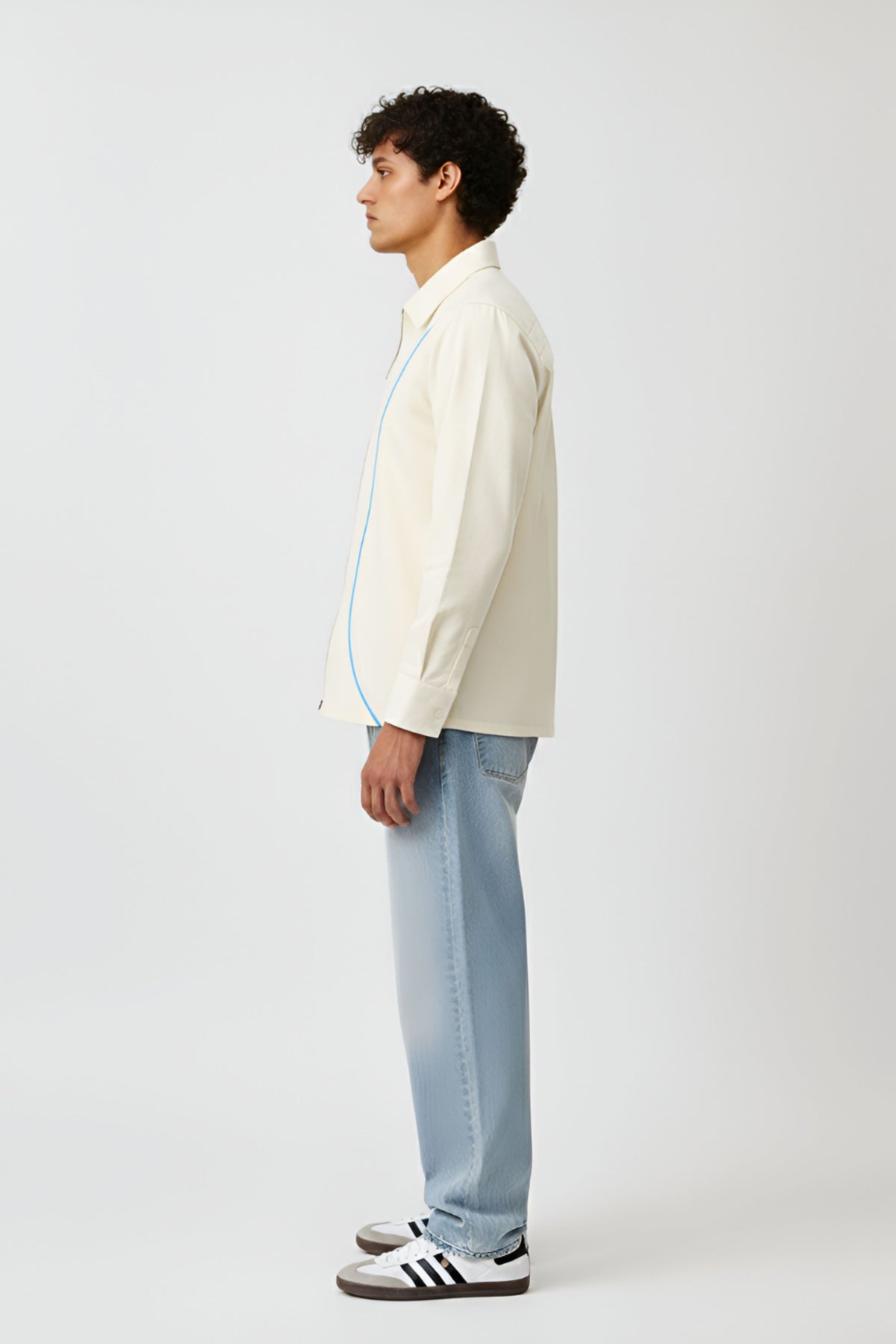 Ivory-tiffany Blue Zip Shirt