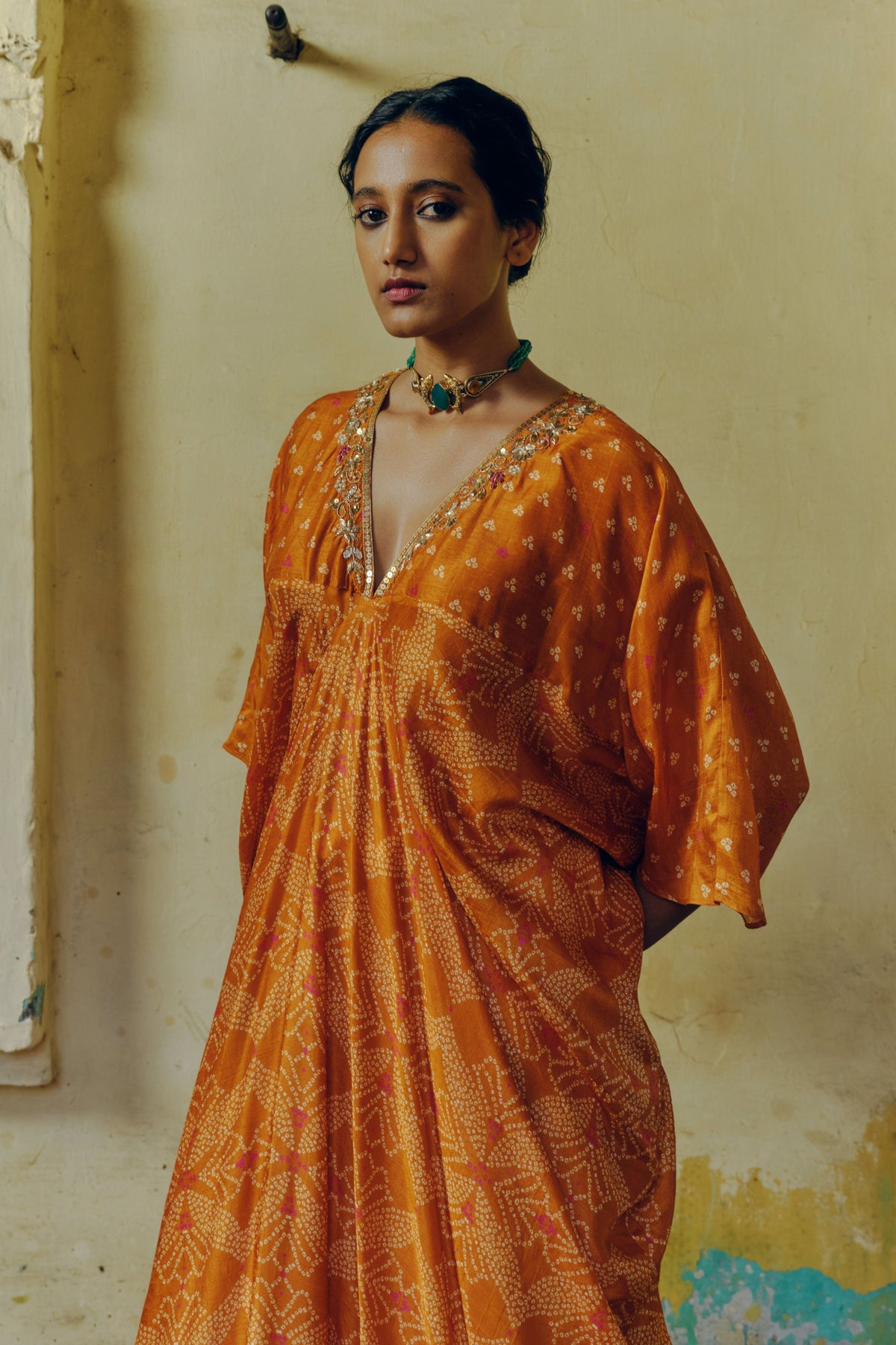 Mix Print Ochre Kaftan