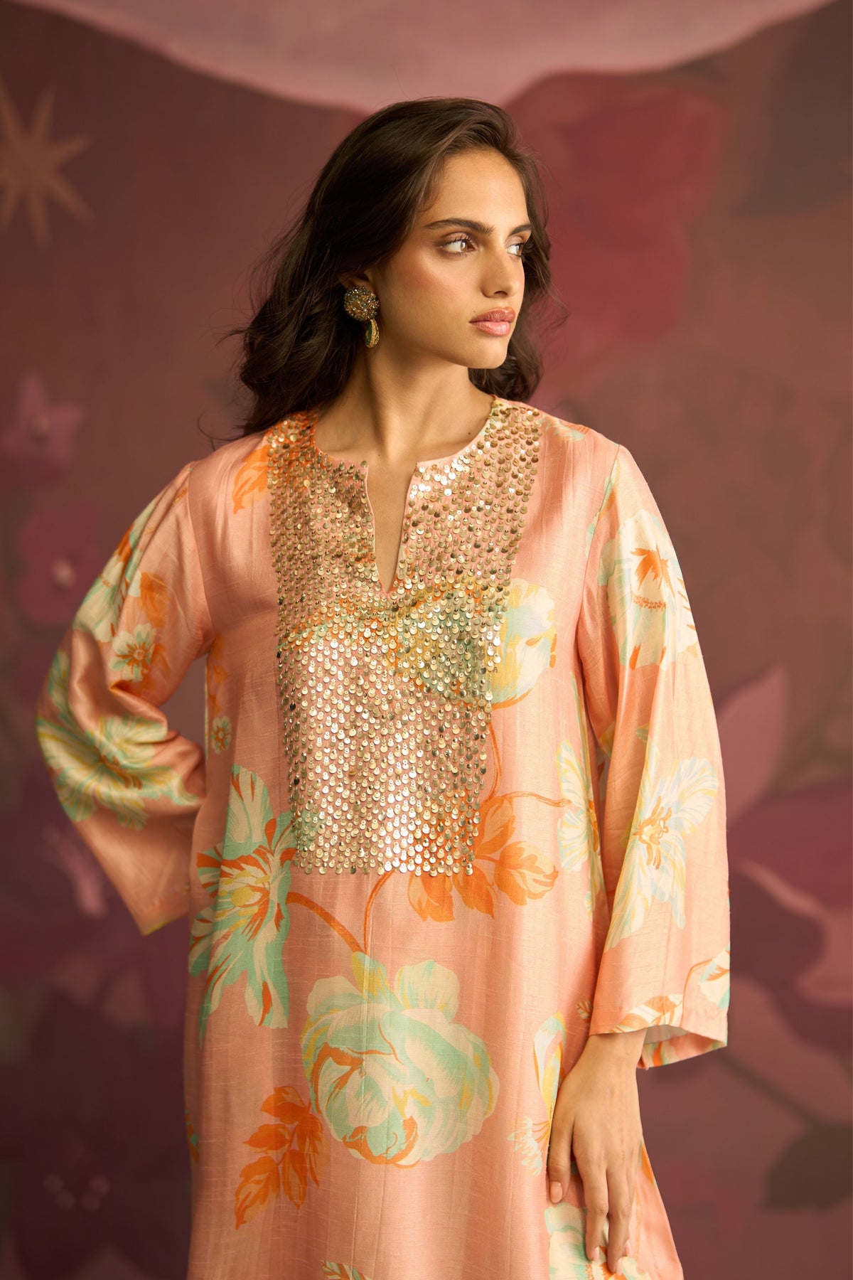 Peach Gleam Kurta Set