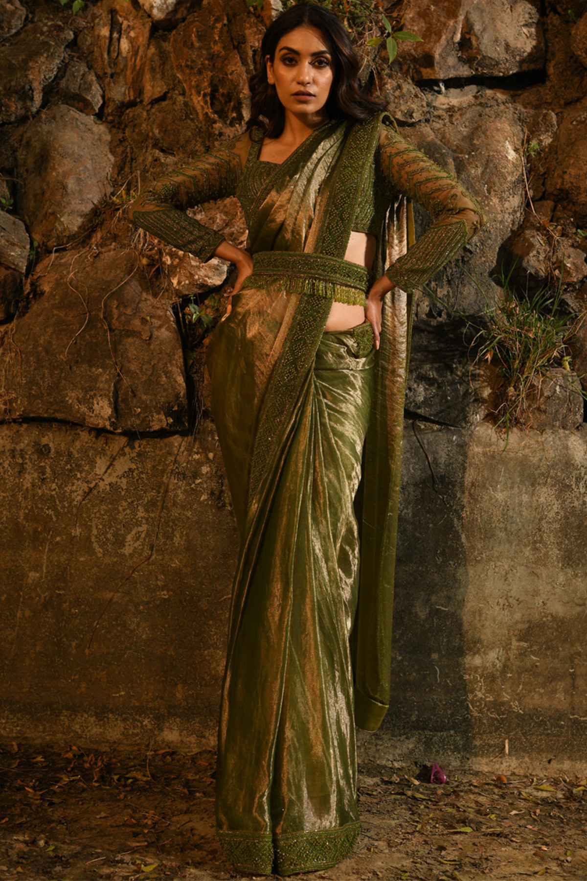 Green saree set