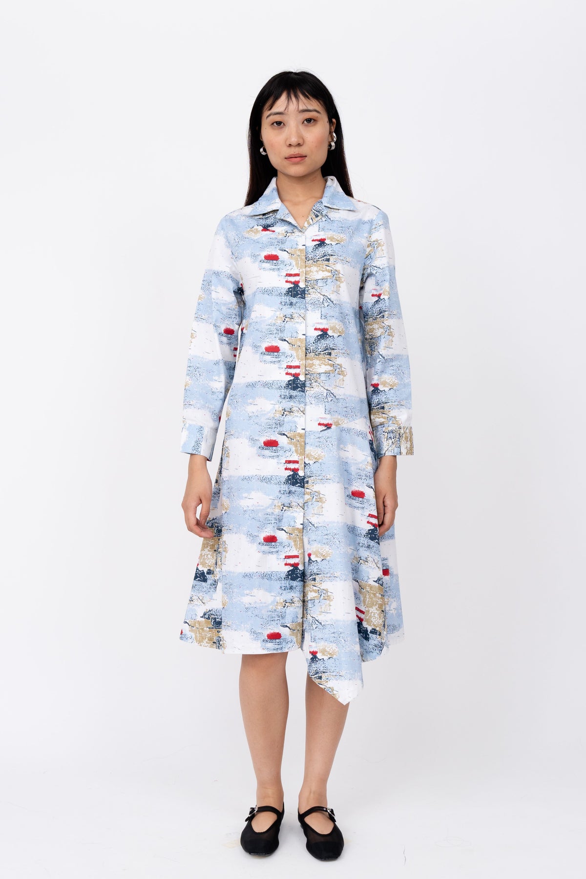 Abstract Canvas Slide Shirt Dress