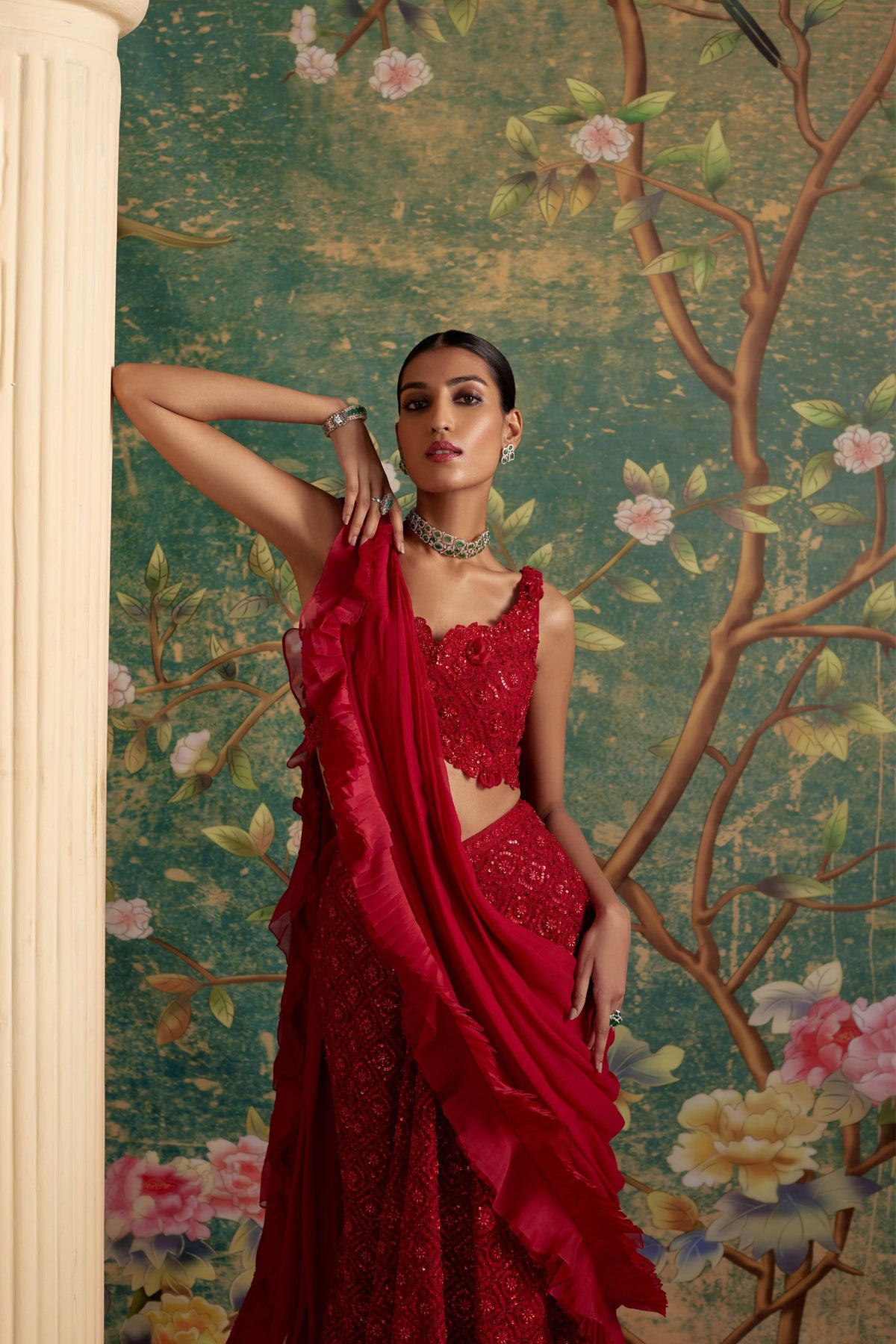 Finesse Red Lehenga Set