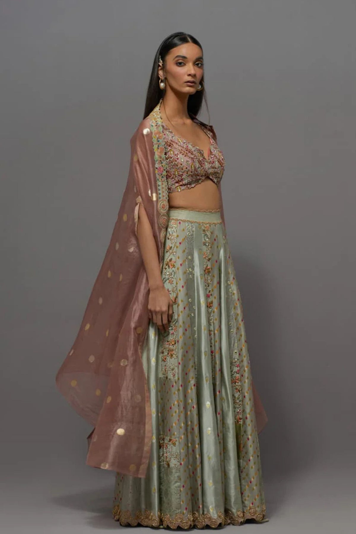 Mauve Cape Sharara Set