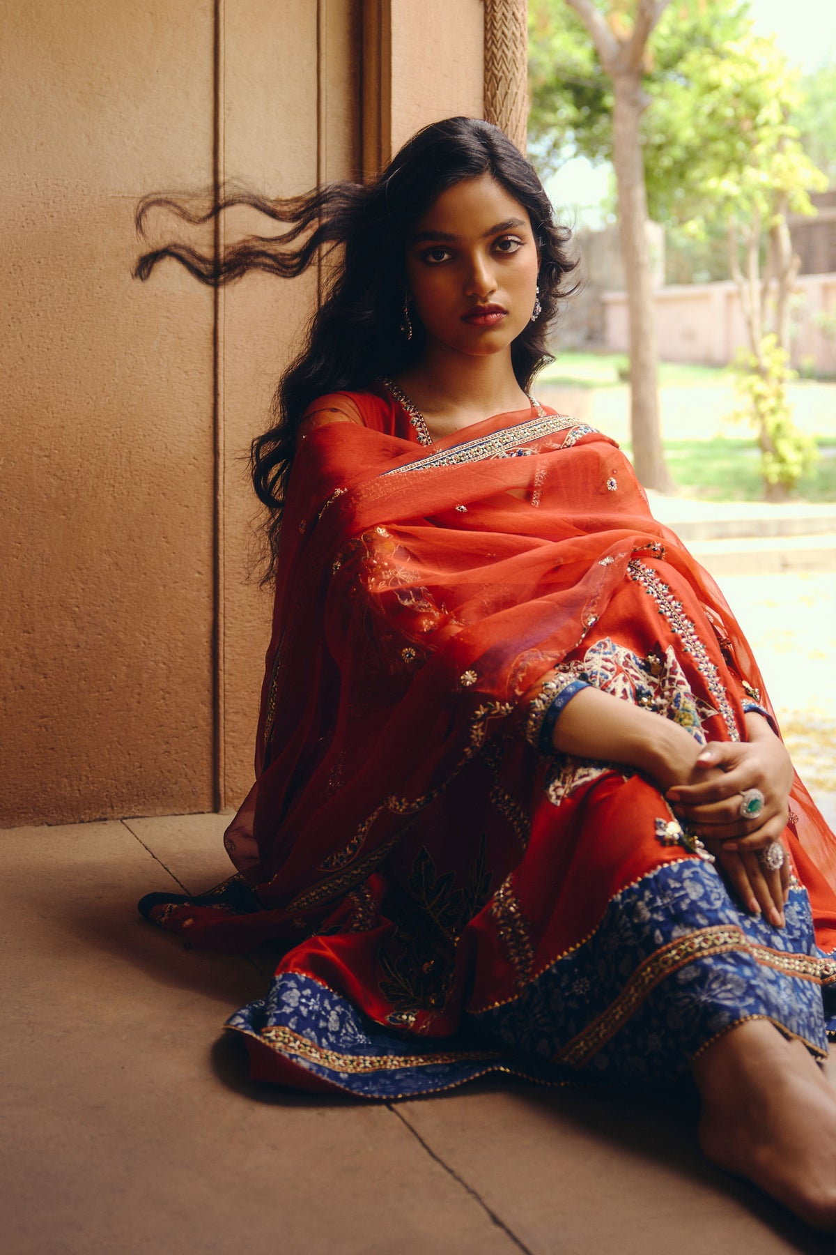 Crimson Symphony Anarkali