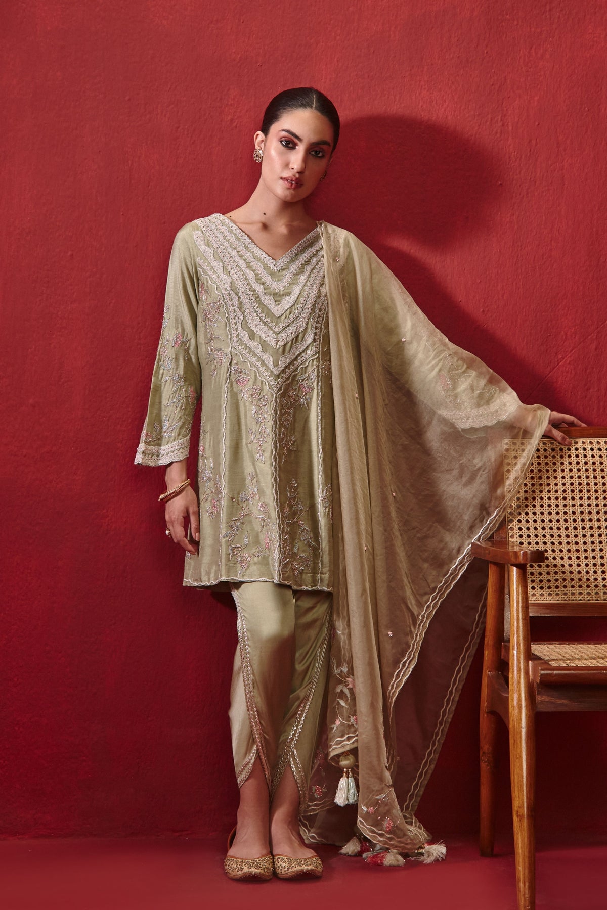 Mint Green Kavya Dhoti Set