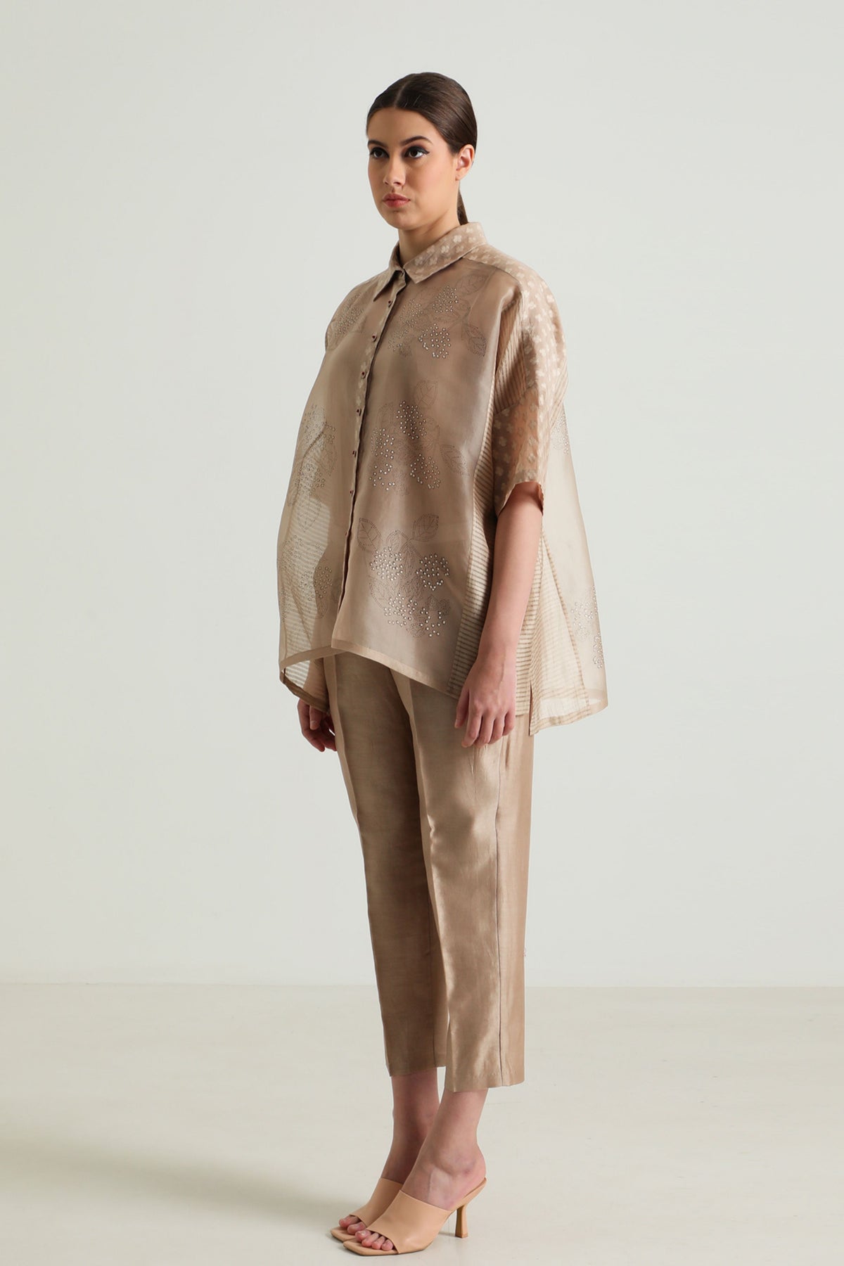 Beige Shirt and Pant Set