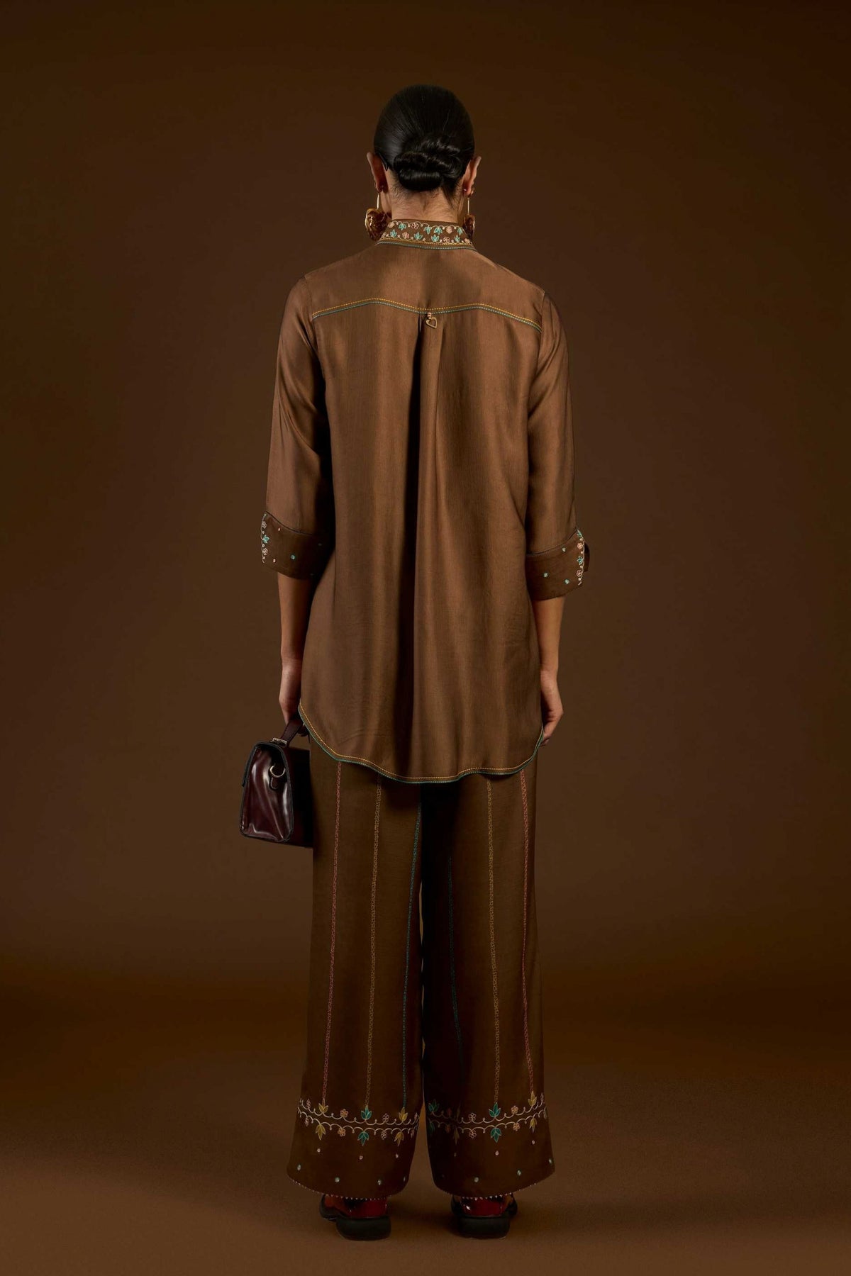 Coffee Aari Co-ord Set