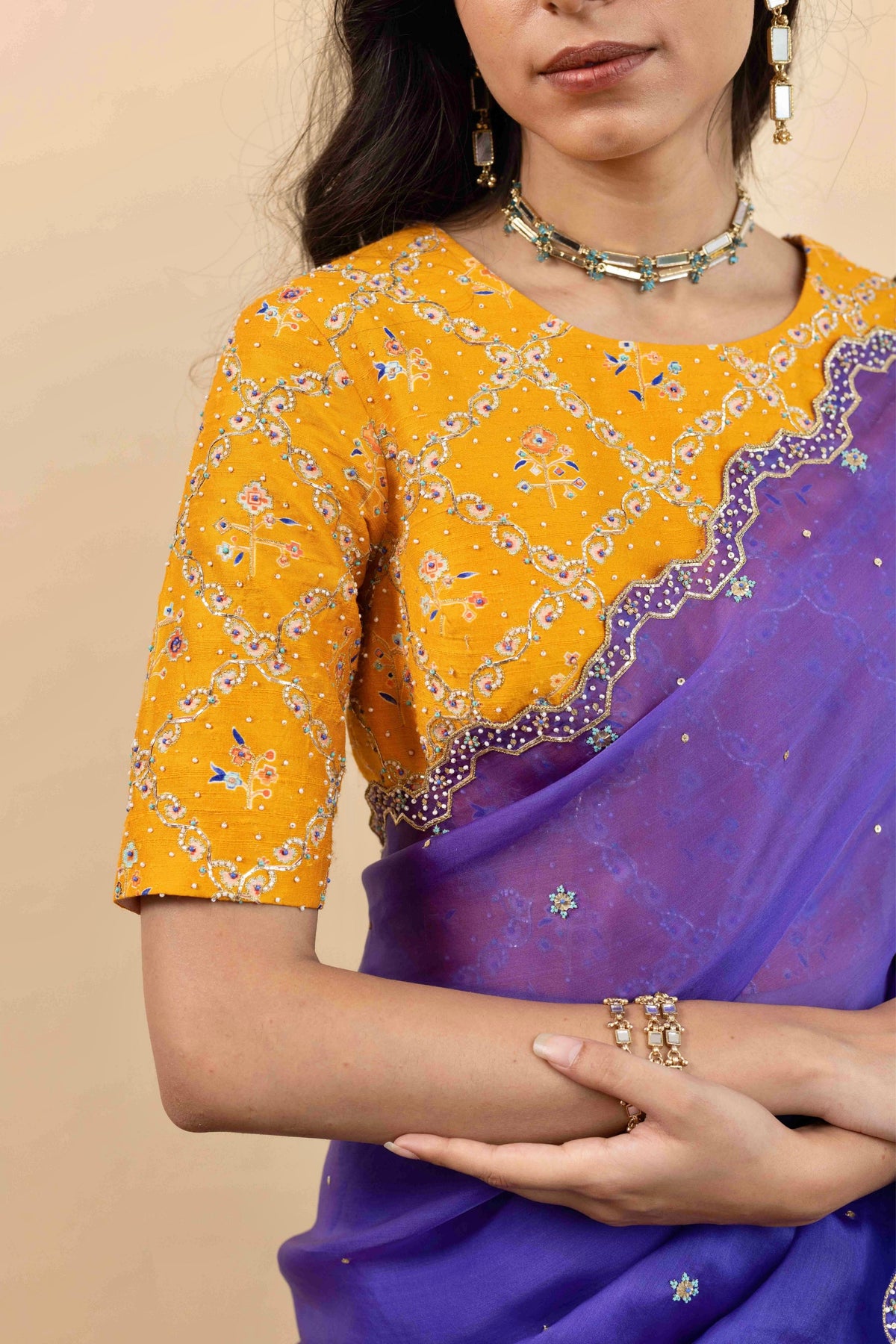 Mango Yellow Chokor Blouse Set