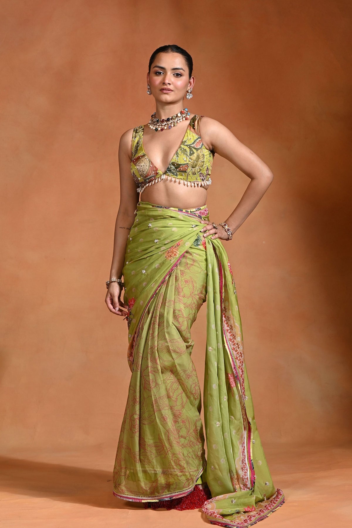 Brat Floral Saree Set