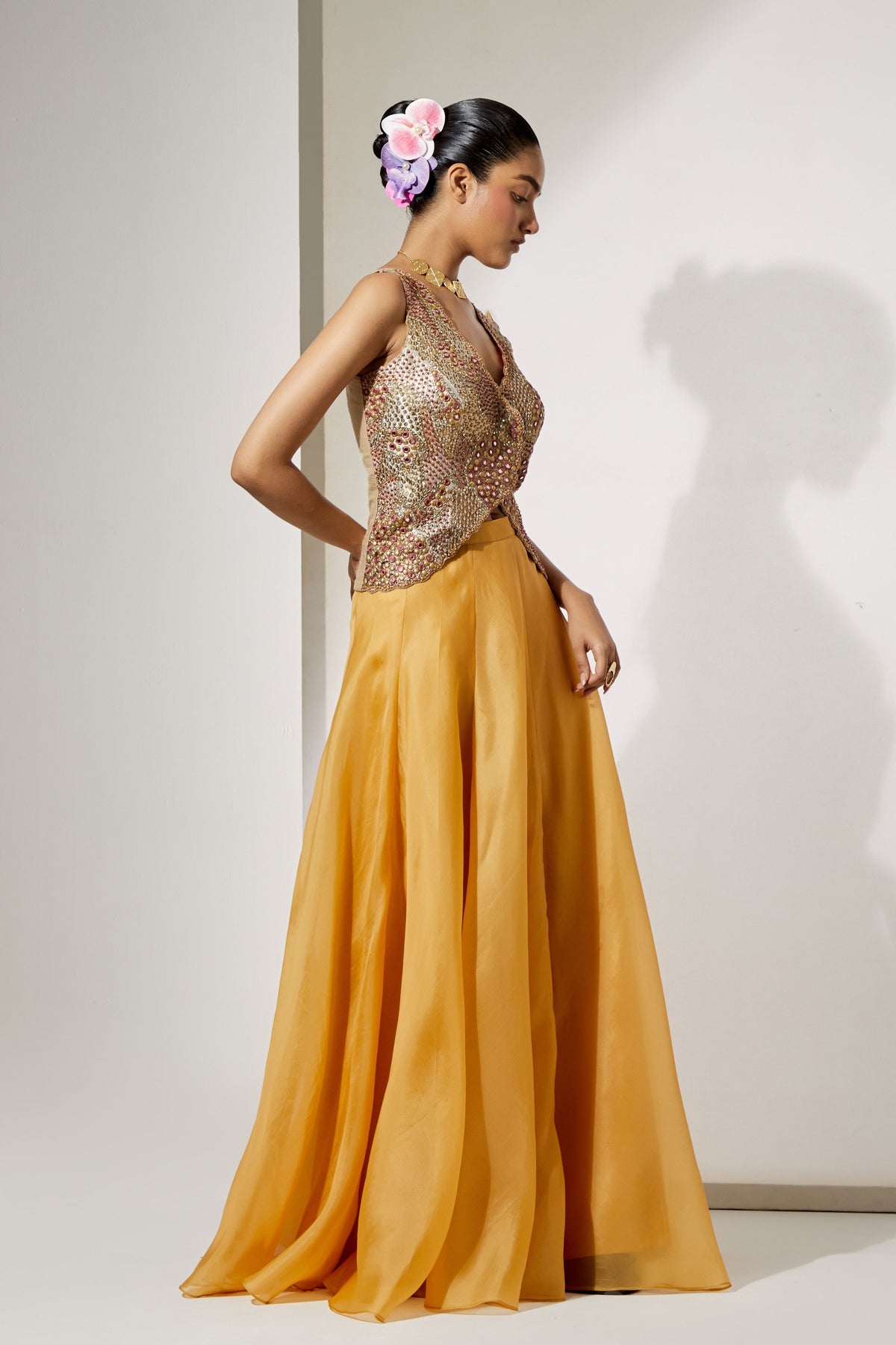 Mustard Gold Skirt Set