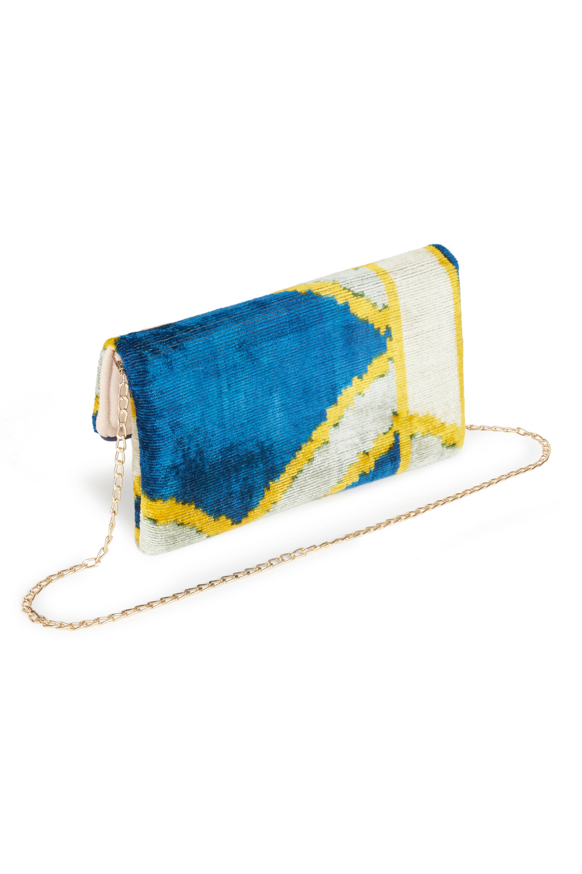 Velvet Silk Fold Over Clutch