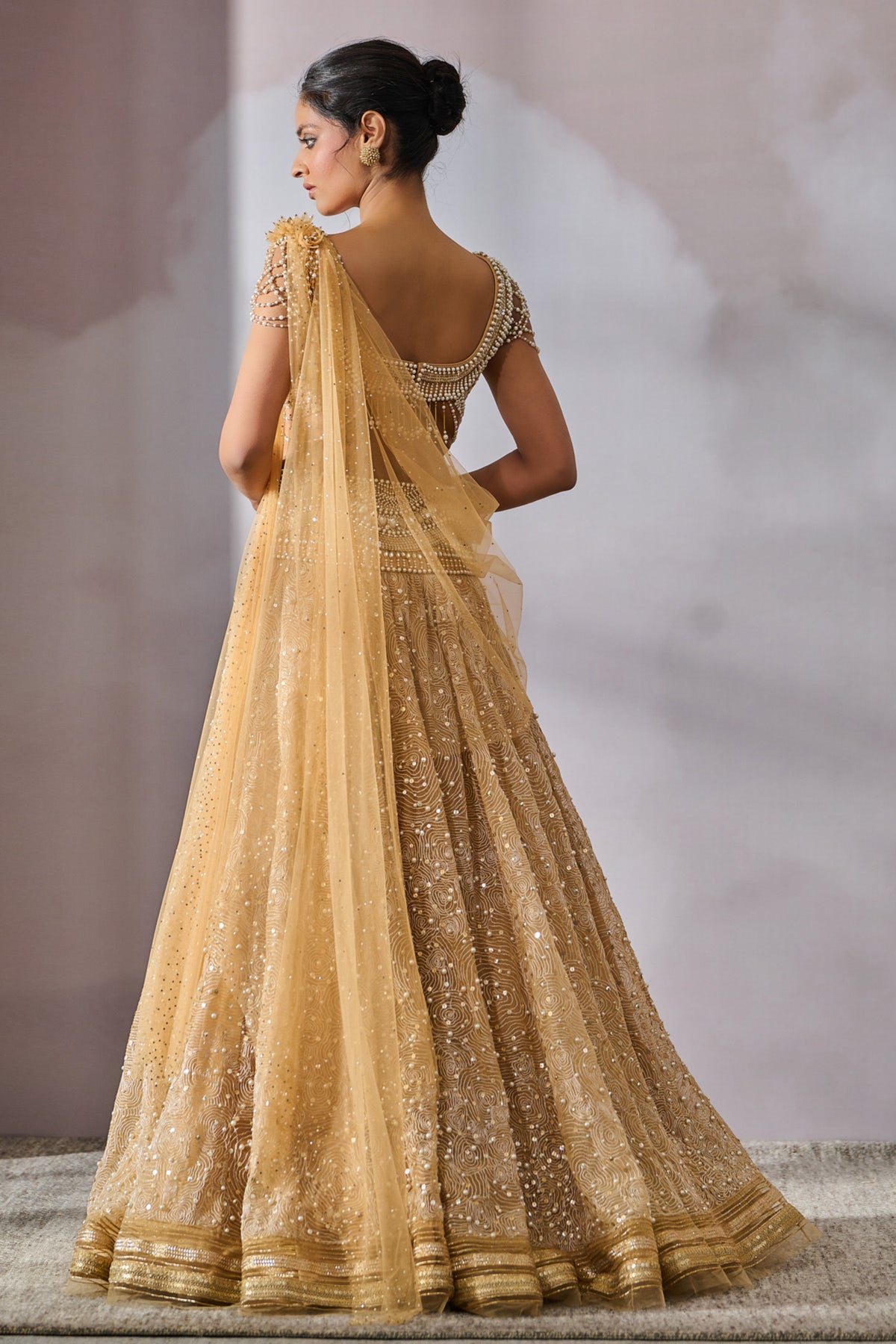 All over Embroidered Tulle Lehenga Set