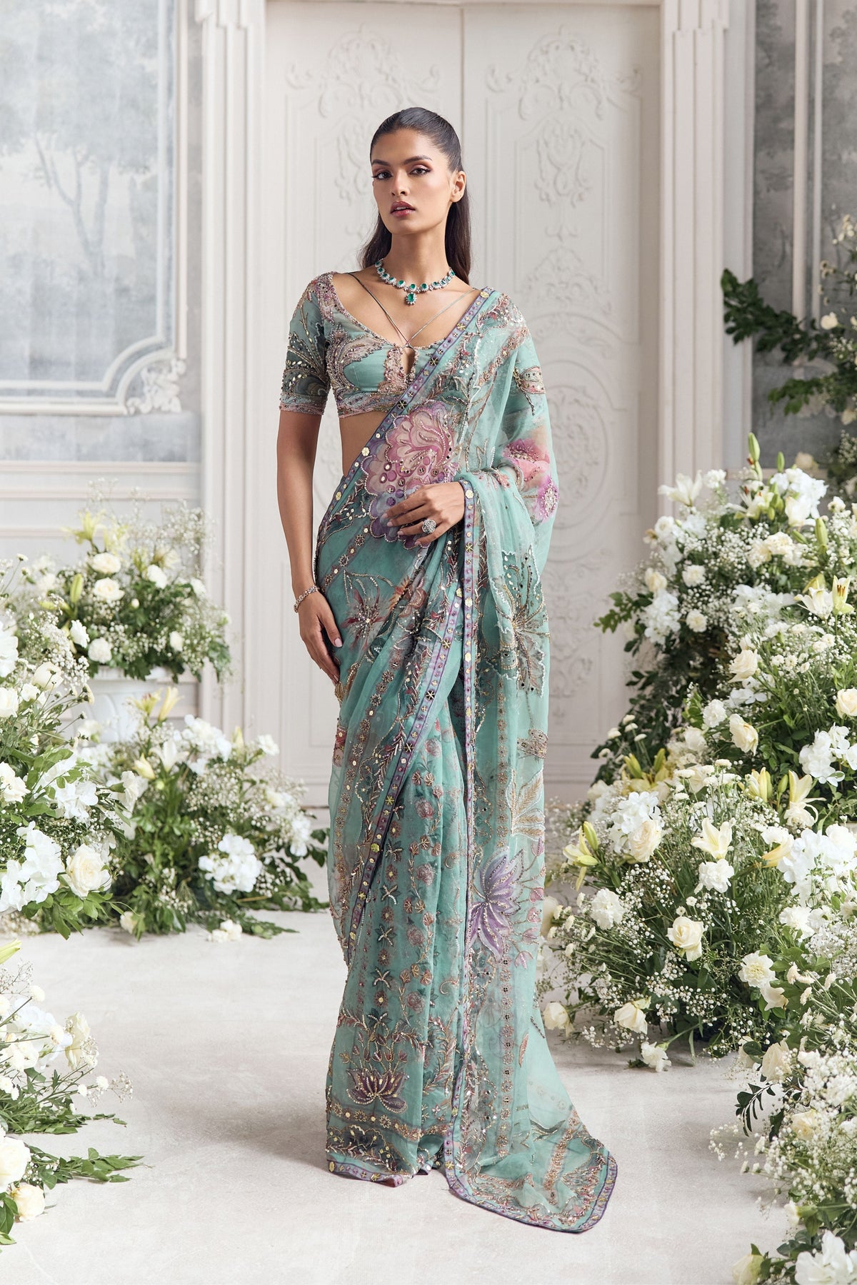 Uzma Draped Saree Set
