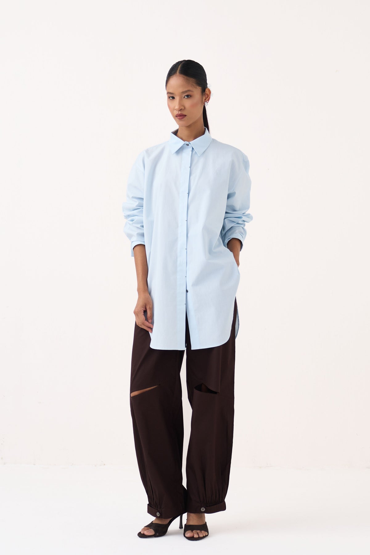 Back Floral Drawstring Shirt