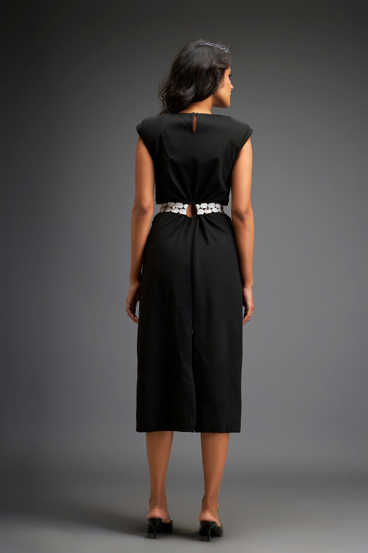 Black Waist Cut Out Dress