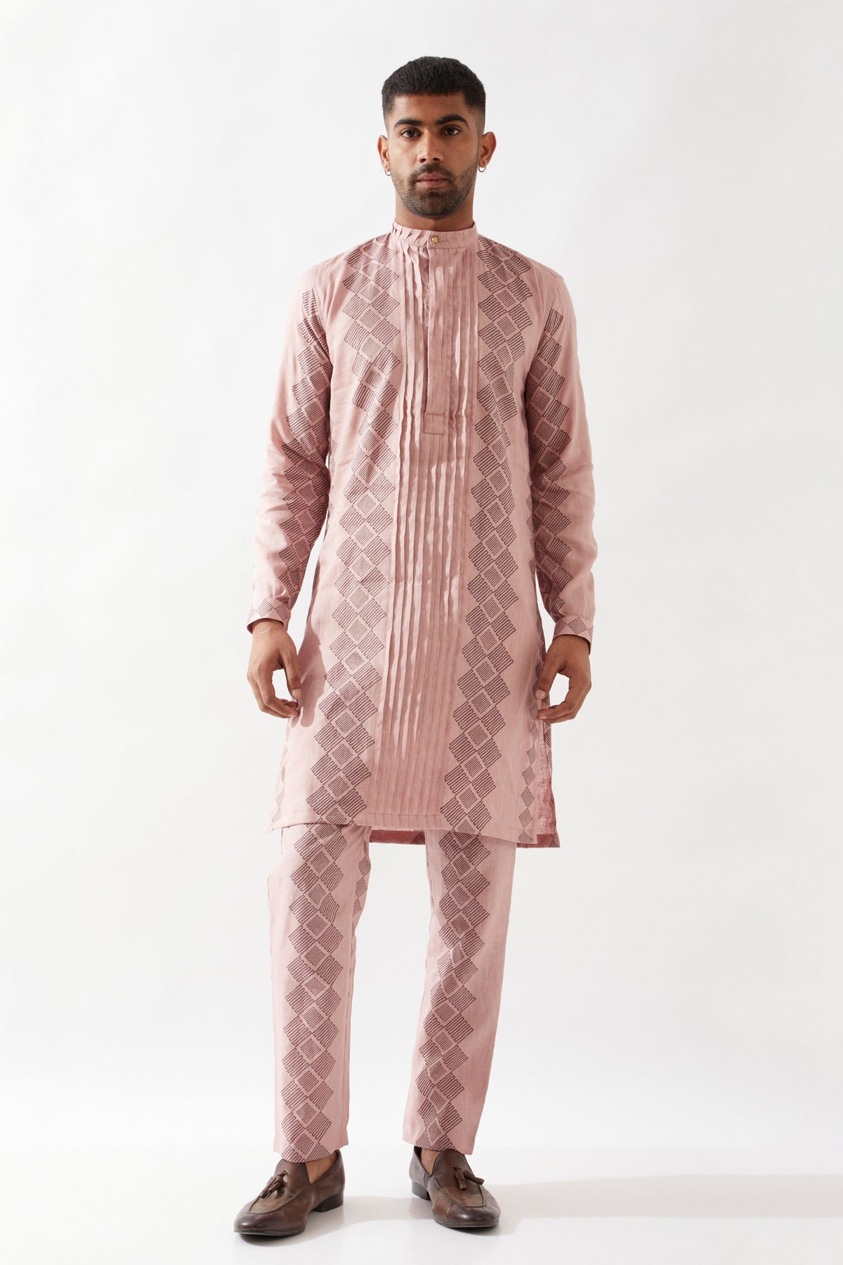 Zake Barbed Pink Kurta Set