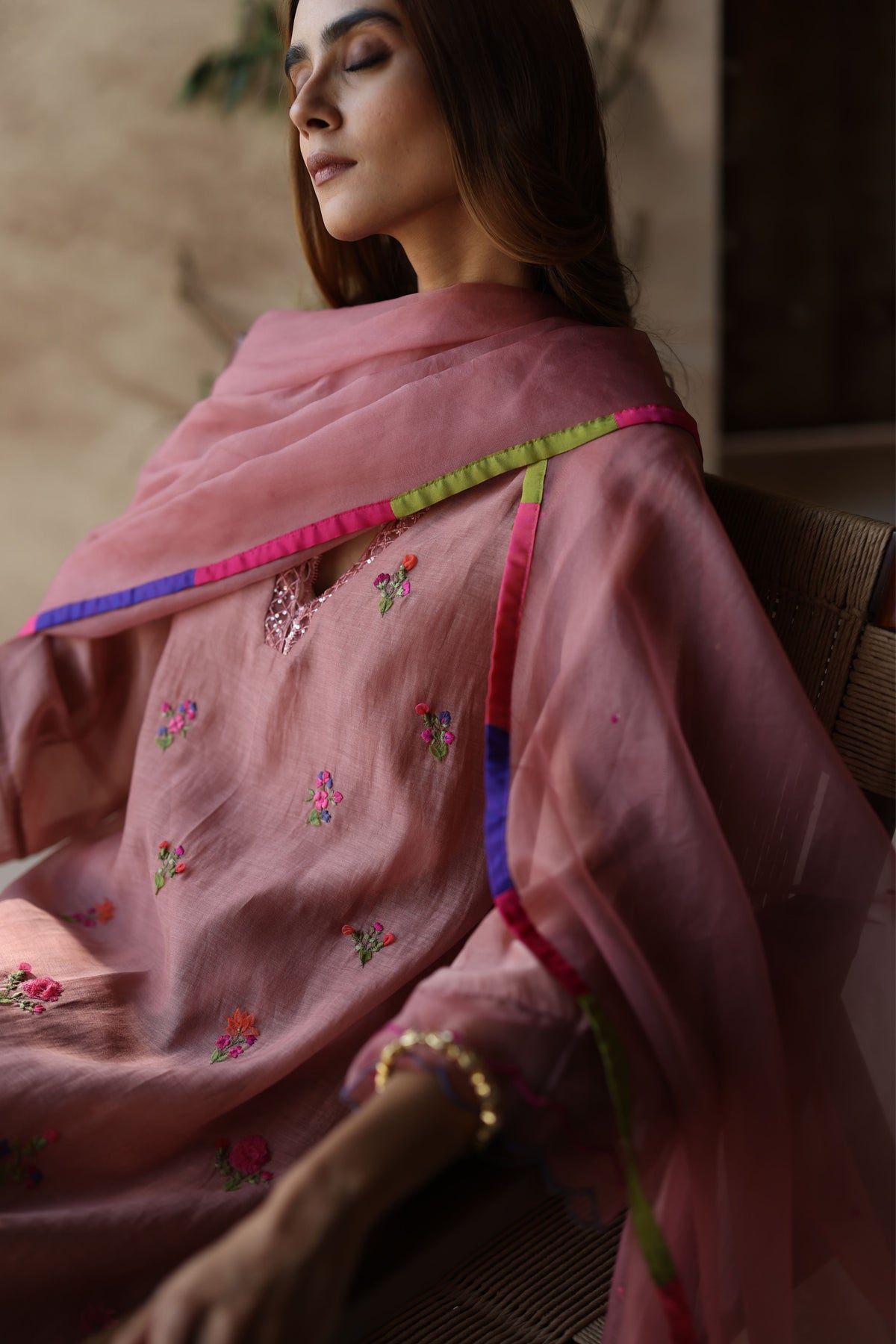 Zeya Copper Kurta Set