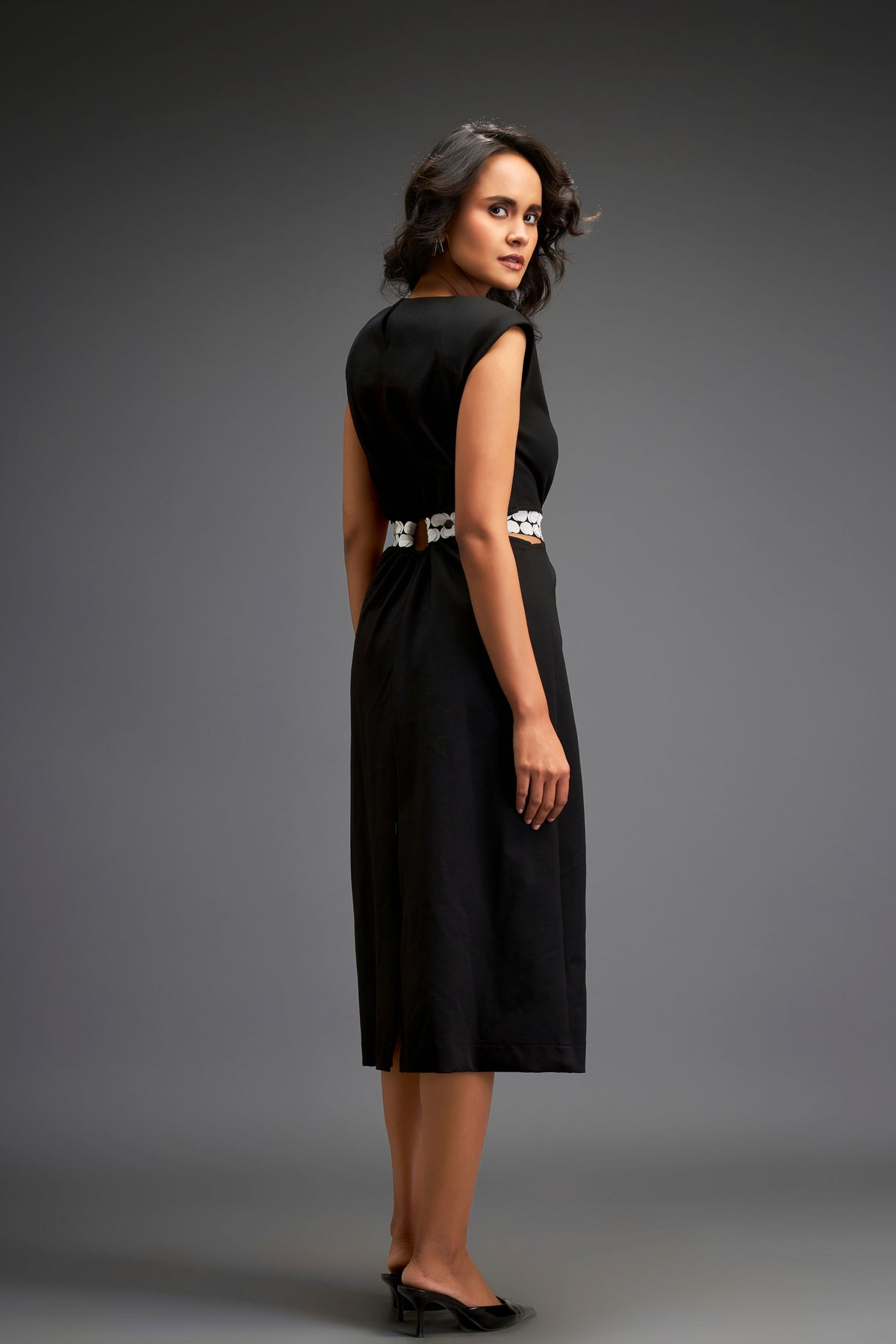 Black Waist Cut Out Dress