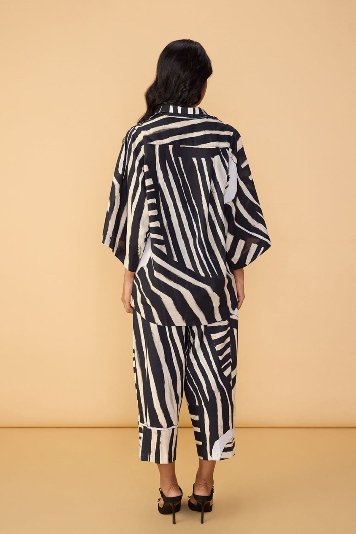 Black White Stripe Loly Trouser