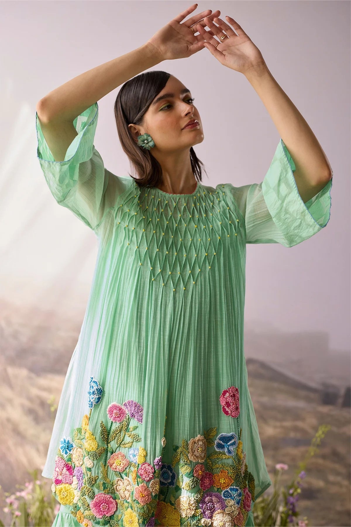 Seaglass Smocked Dress