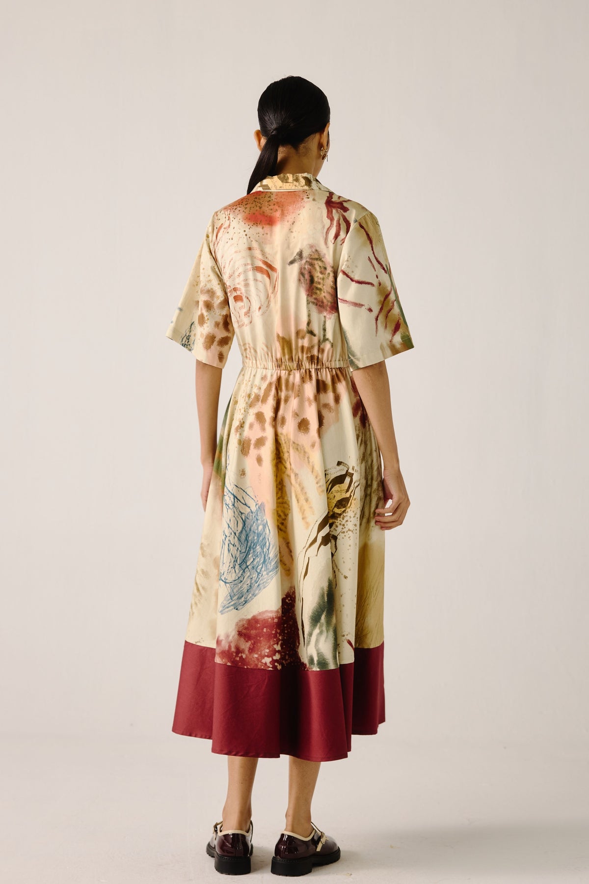 Abstract Print Blocked Dress
