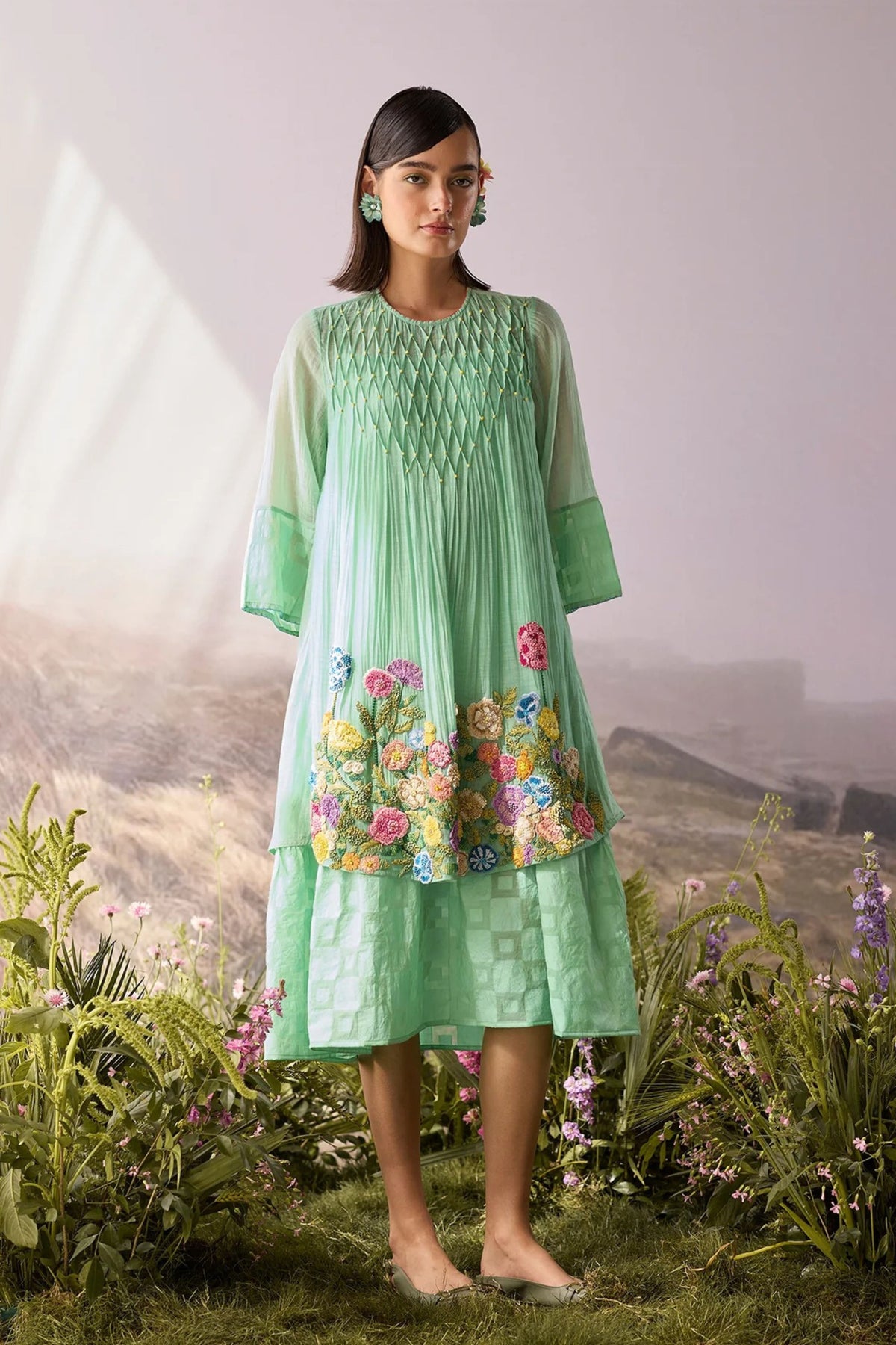 Seaglass Smocked Dress