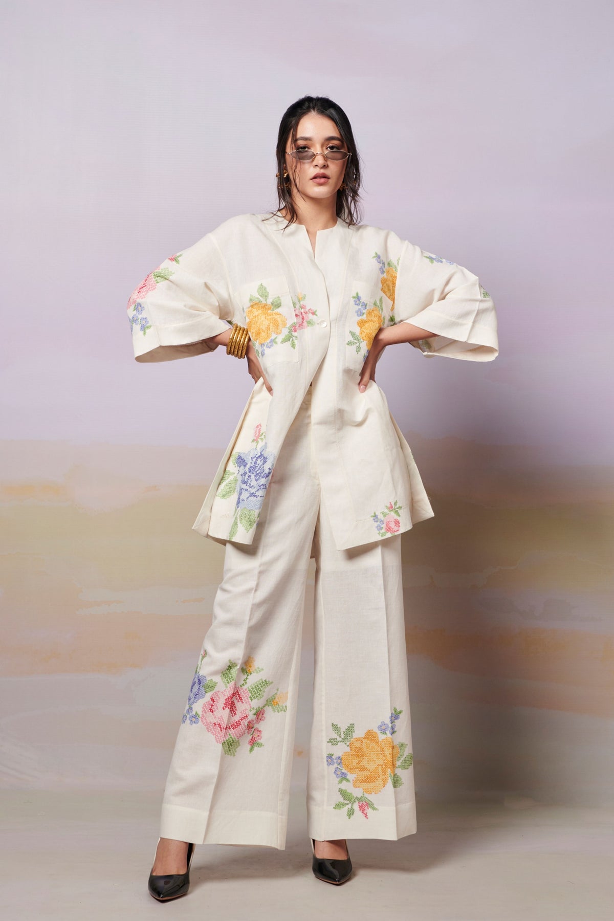 Summer Roses Kurta Shirt