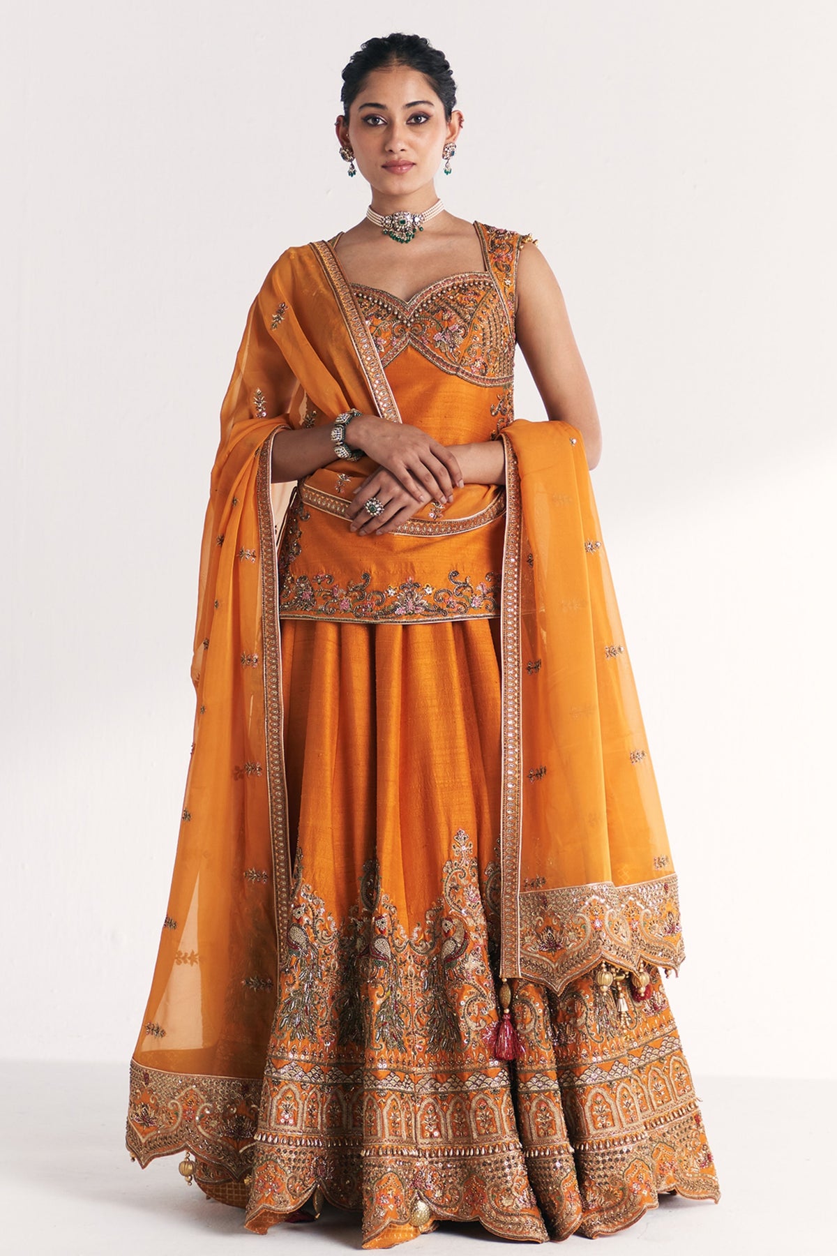 Mor Mustard Lehenga Set