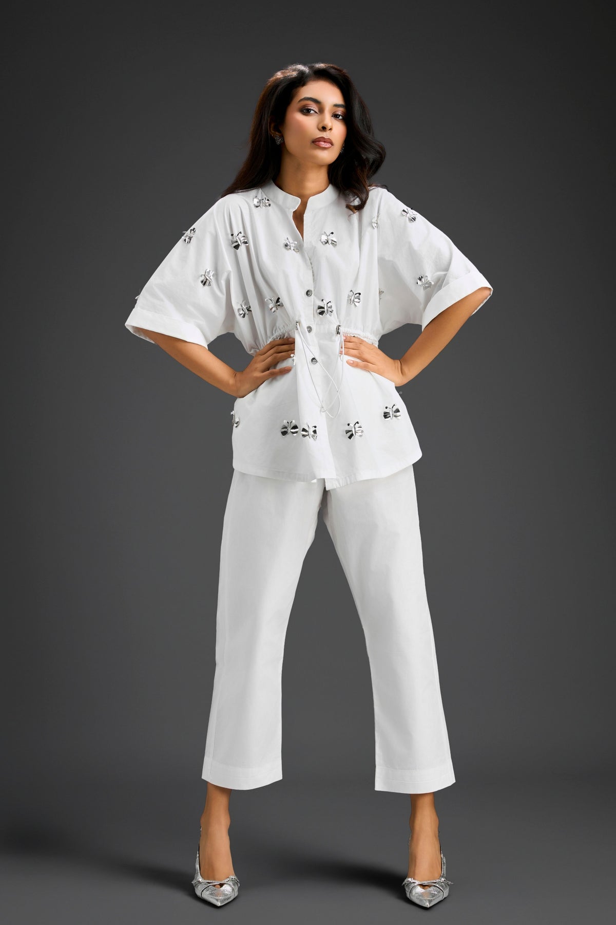 White Embellished Co-ord Set