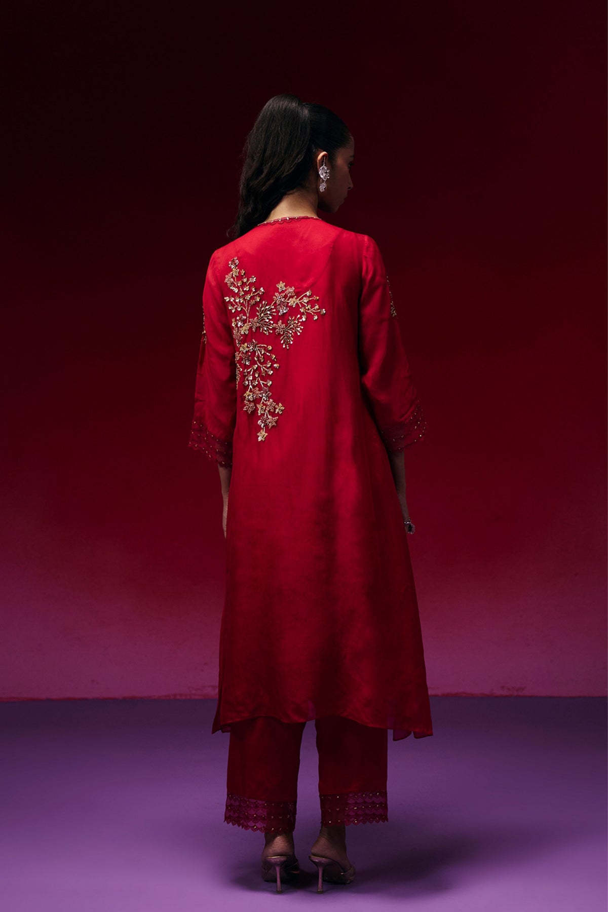 Ruby Elegant Hand Embroidery Kurta Set