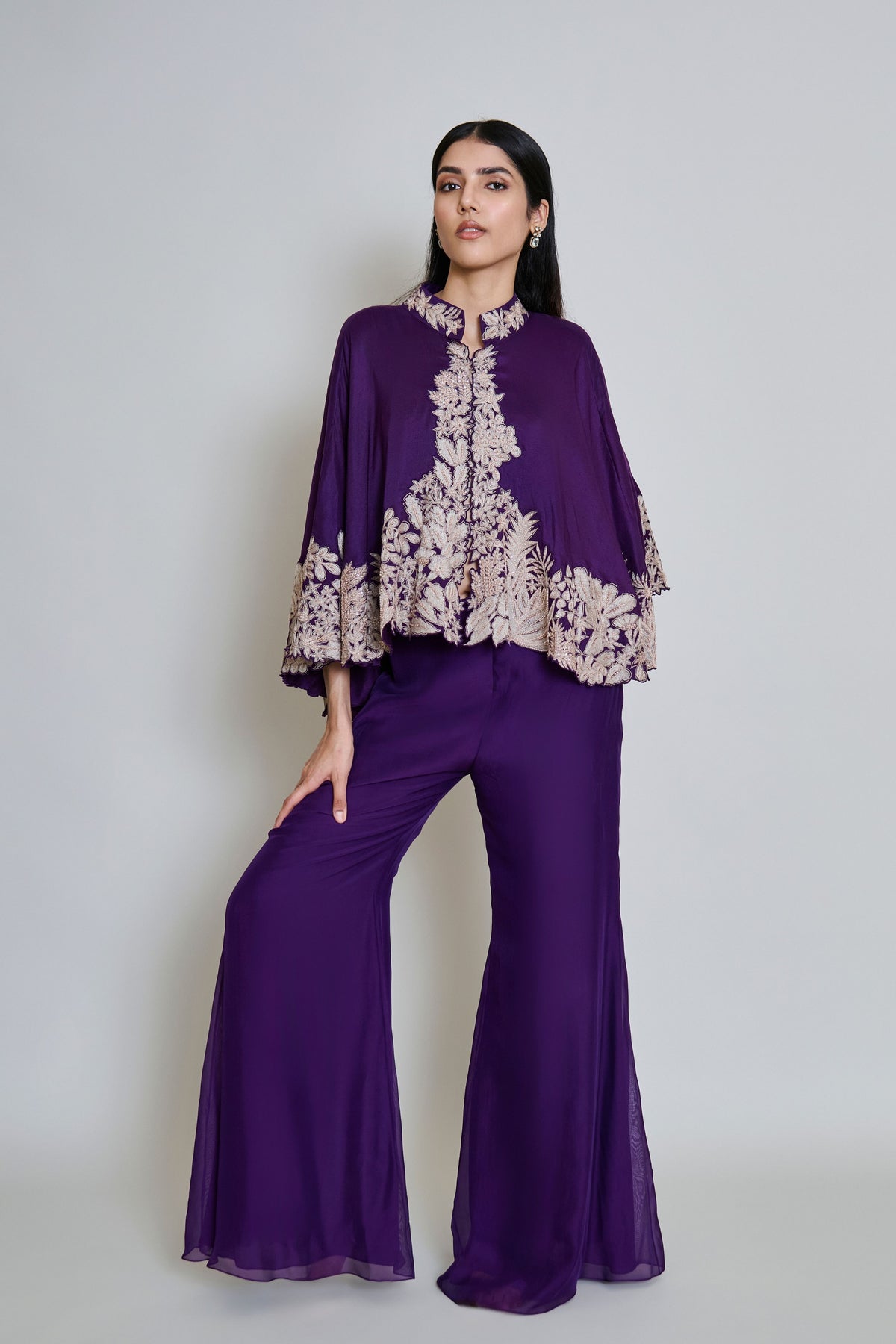 Kalie Purple Cape Set