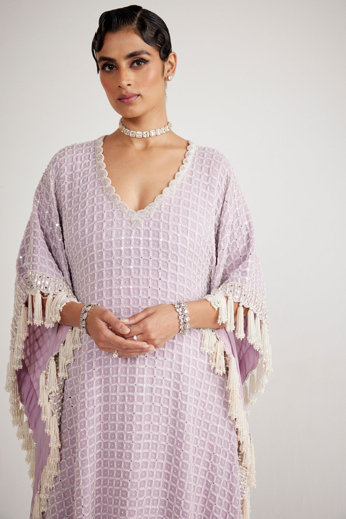 Powder Lilac Kaftan Set