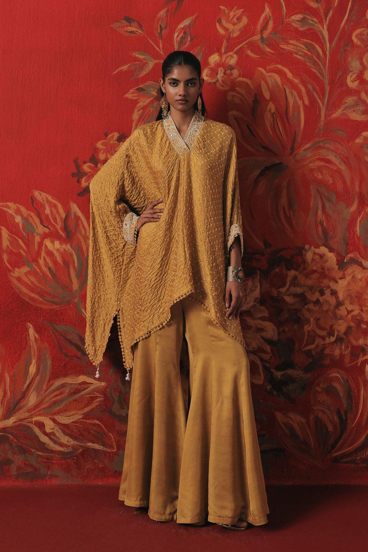 V Neck Sharara Set