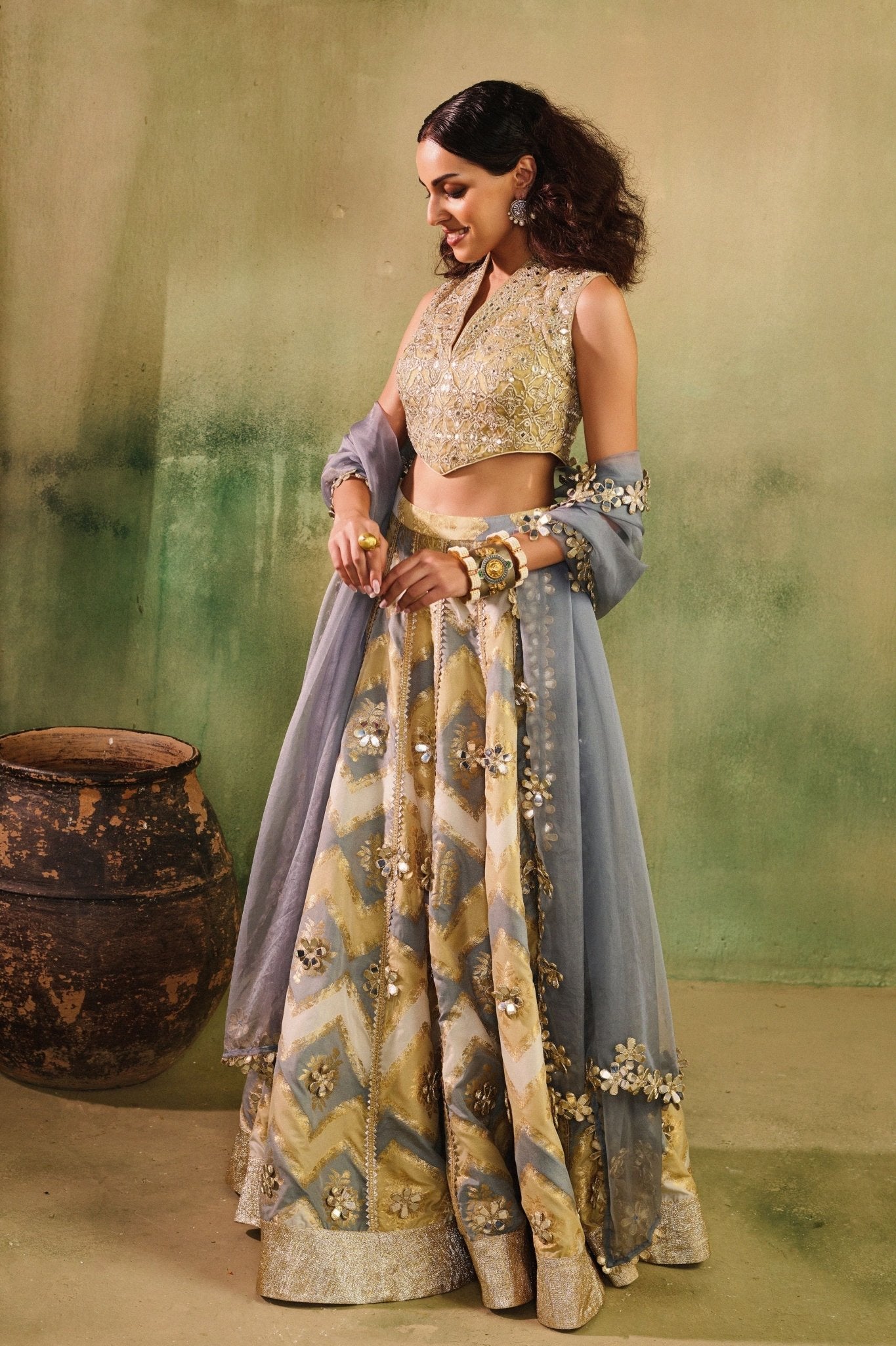Rangrez Blue Lehenga Set - Reeti Arneja - Elahe