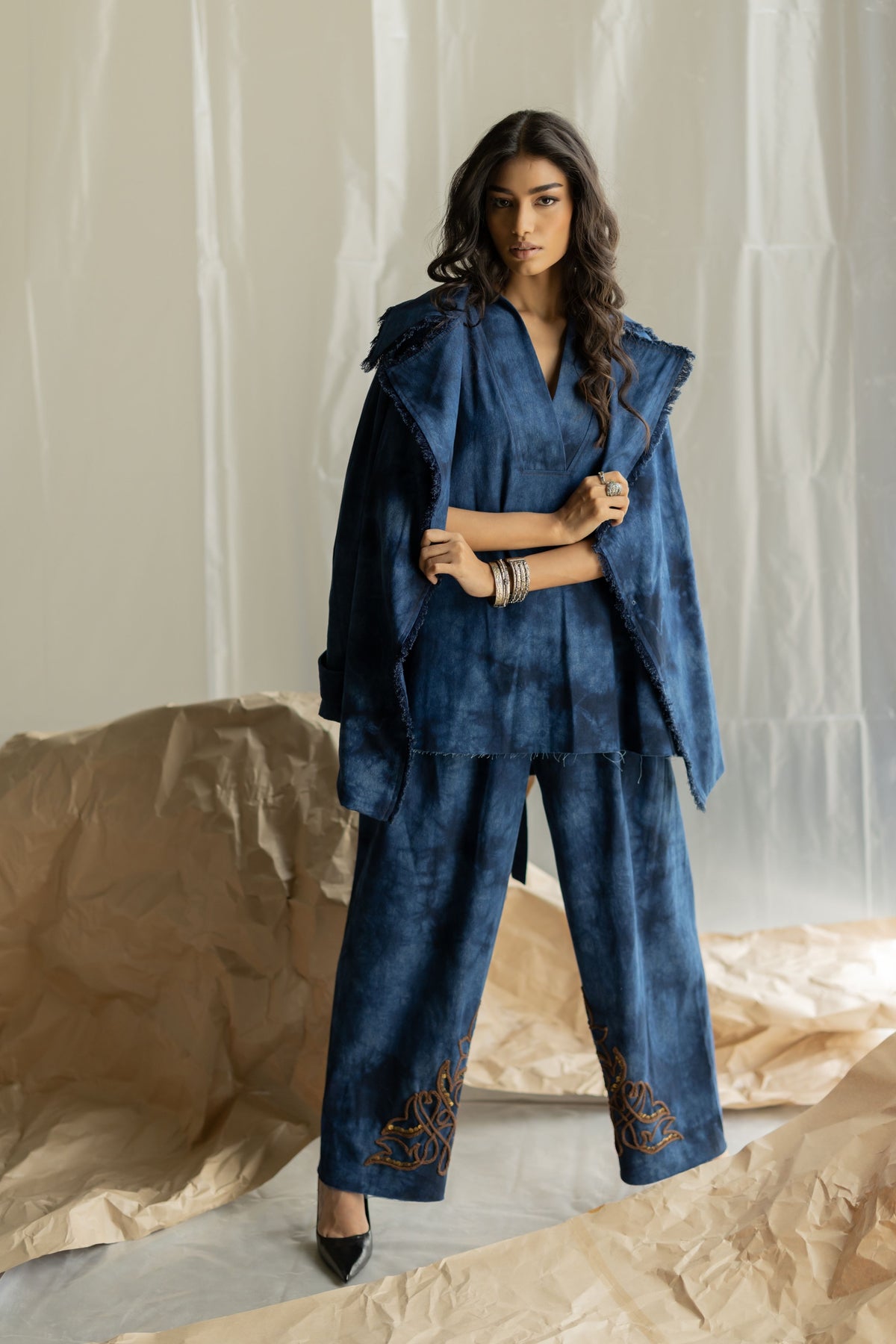 Tie-dye Short Trench Jacket